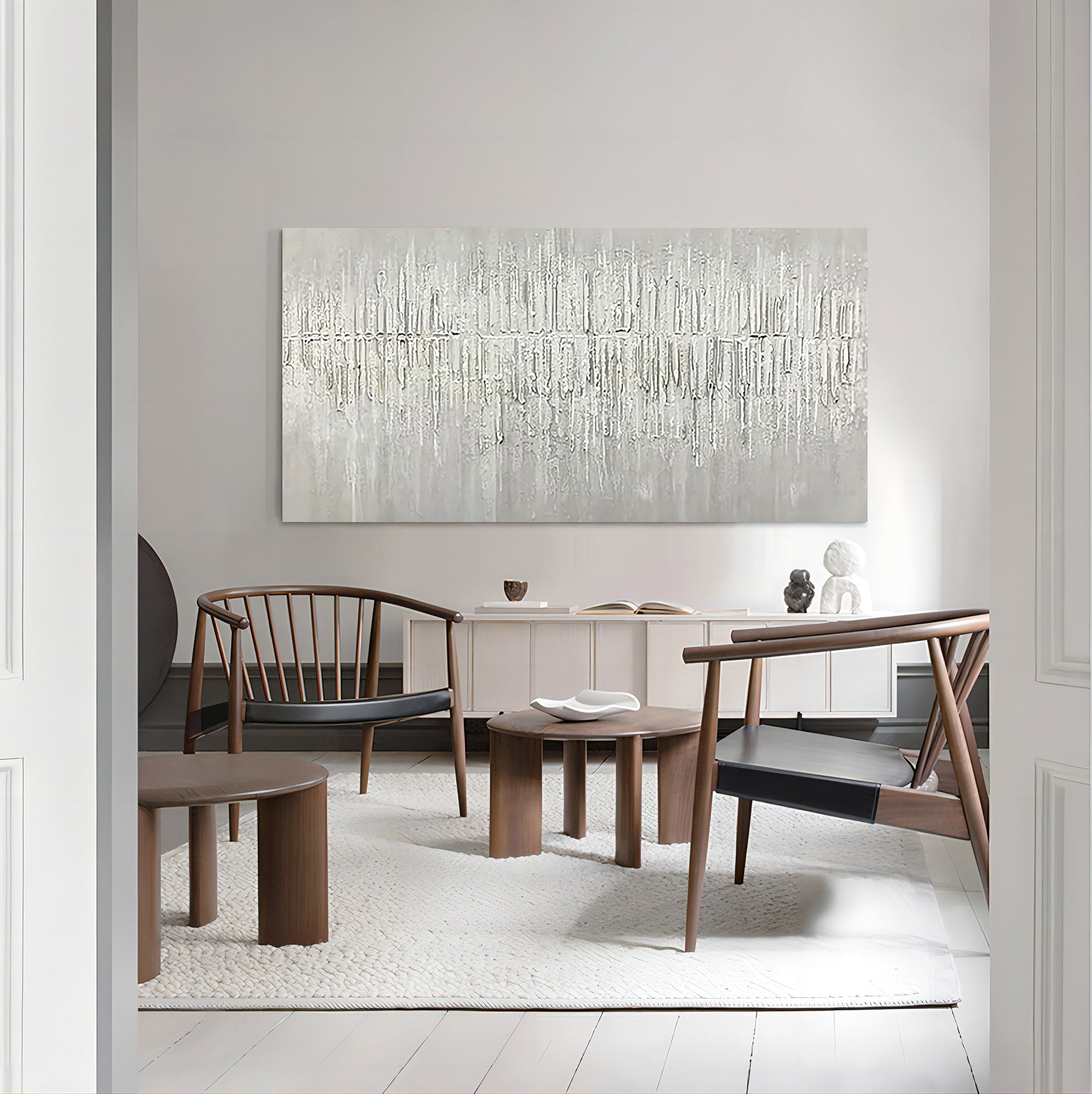 Monochrome Vertical Texture Oil Painting