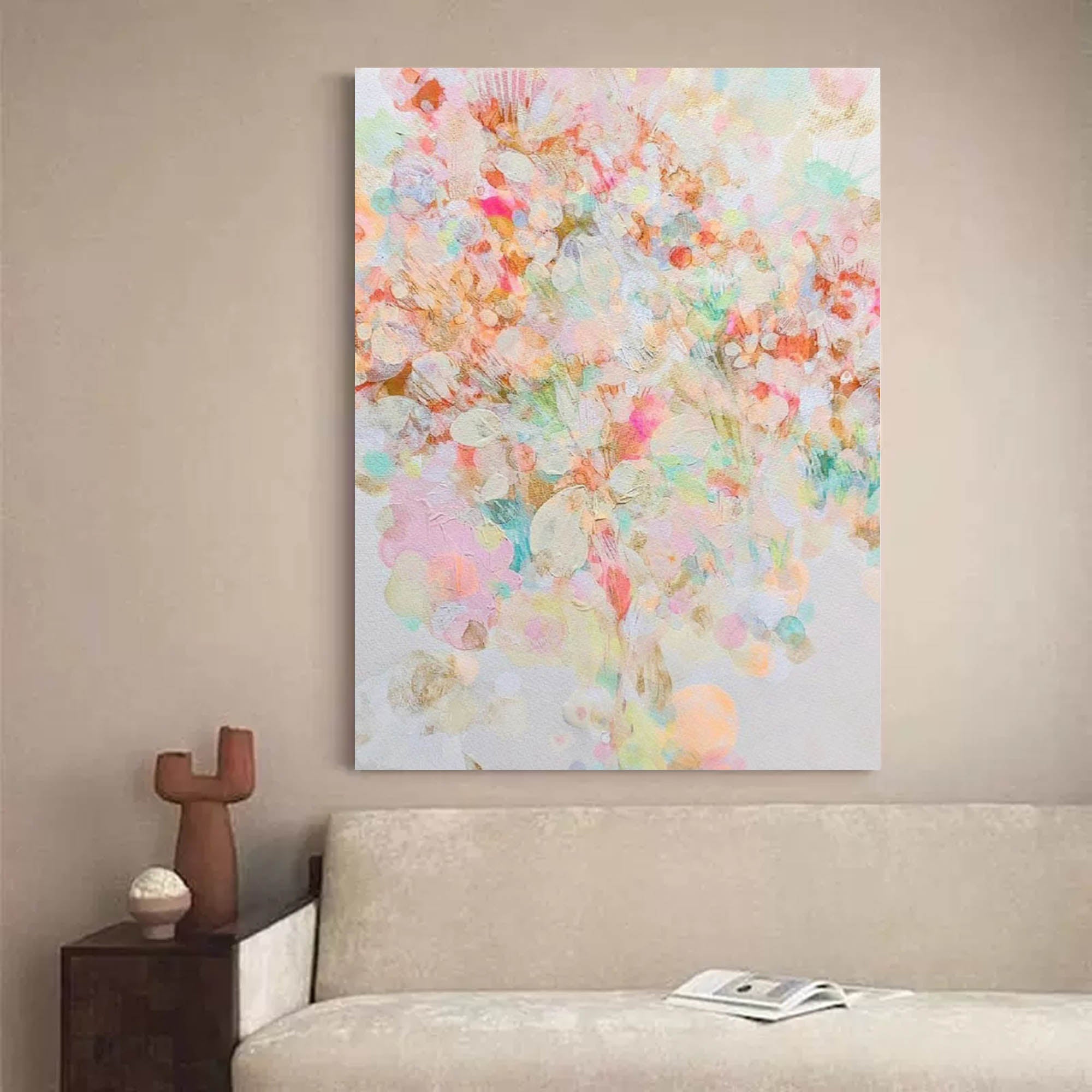 Wall Art Abstract Soft Pastel Tone Collage Dreamy