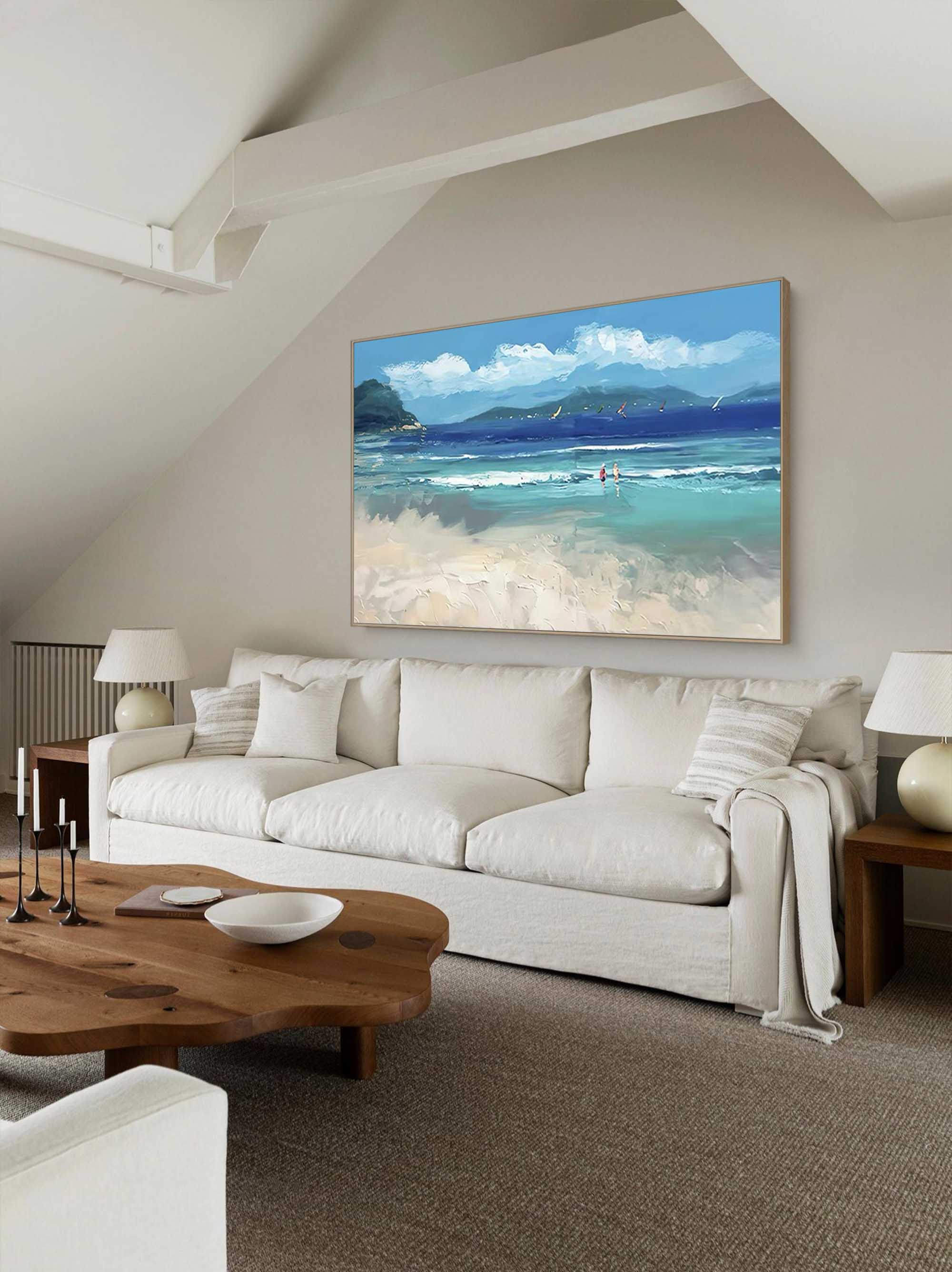 Serene Tropical Beach Ocean Canvas Wall Art