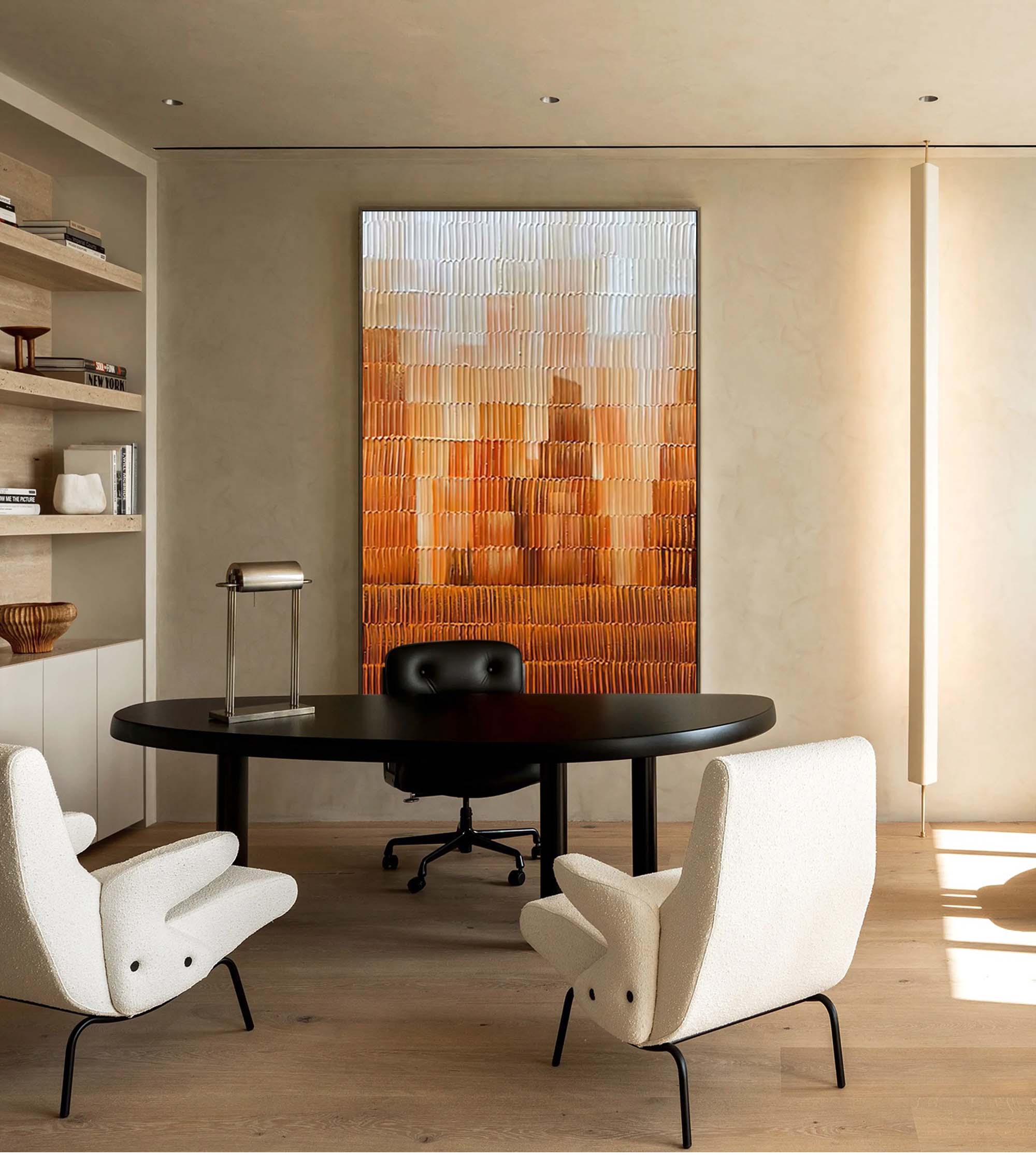 Warm orange‑brown gradient canvas wall art
