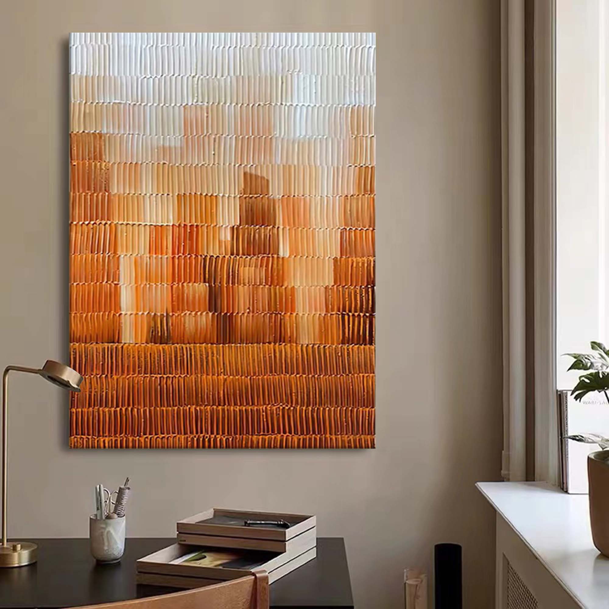 Warm orange‑brown gradient canvas wall art