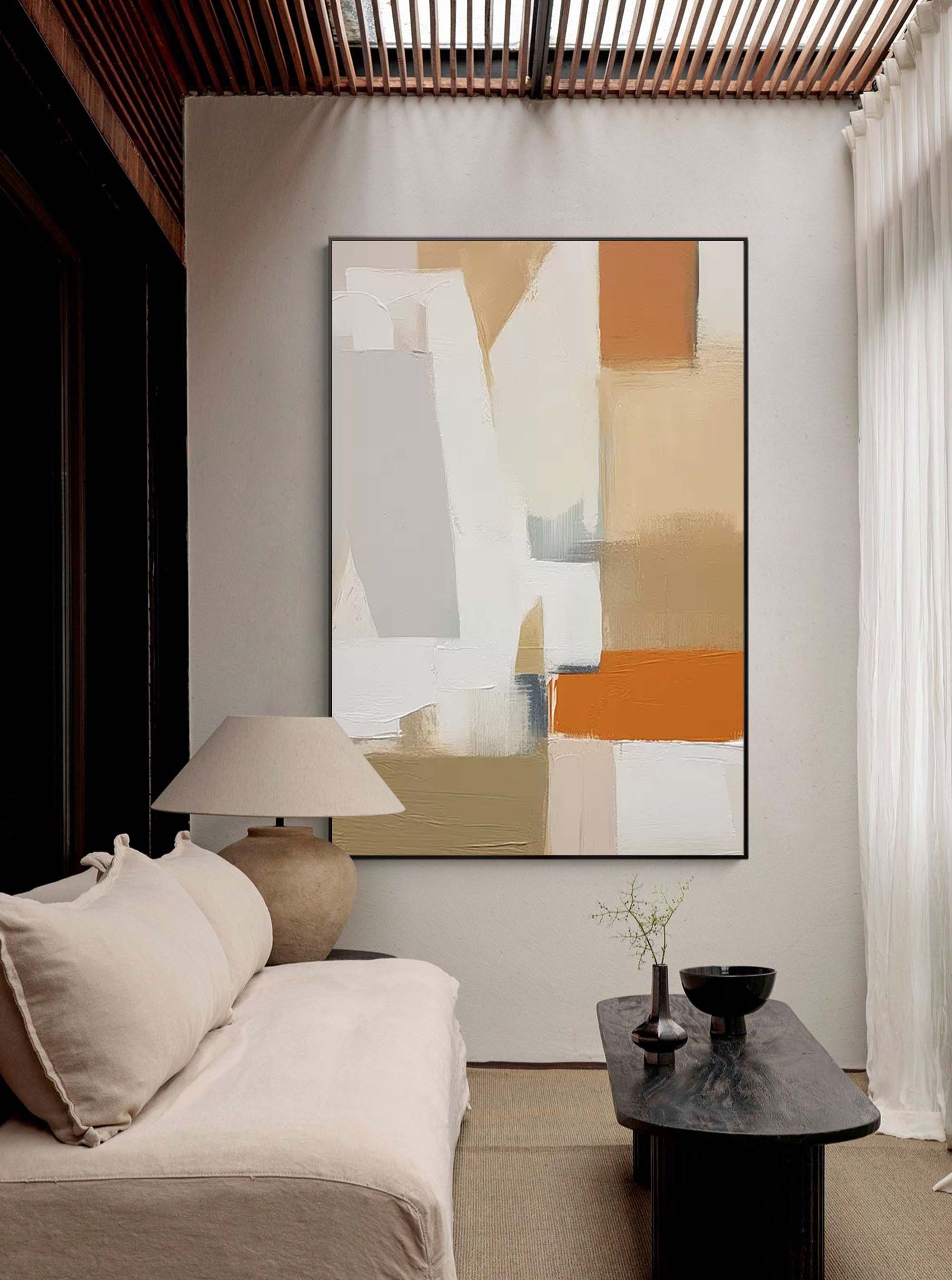 Wall Art Geometric Neutral Modern Raw