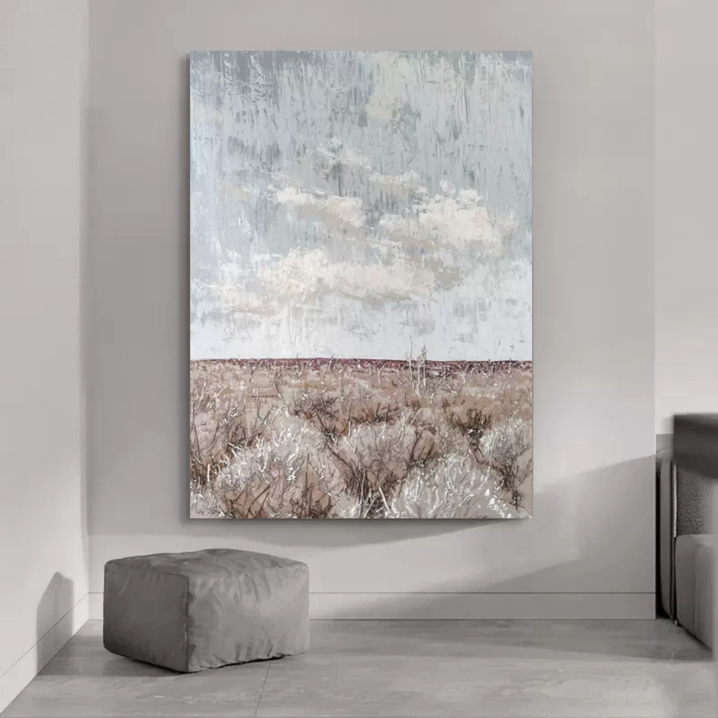Wall Art Square Abstract Prairie Horizon