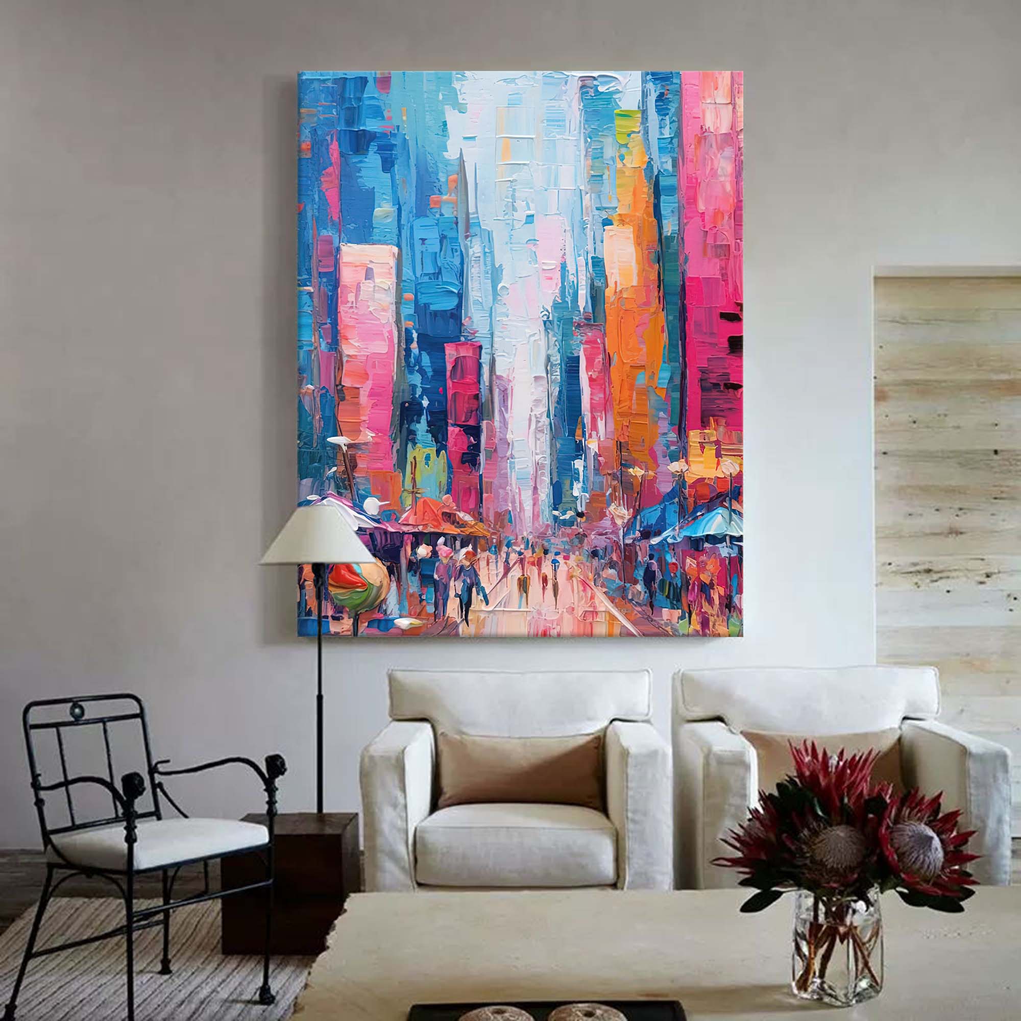 Wall Art Architecture Dopamine Colorful City Street