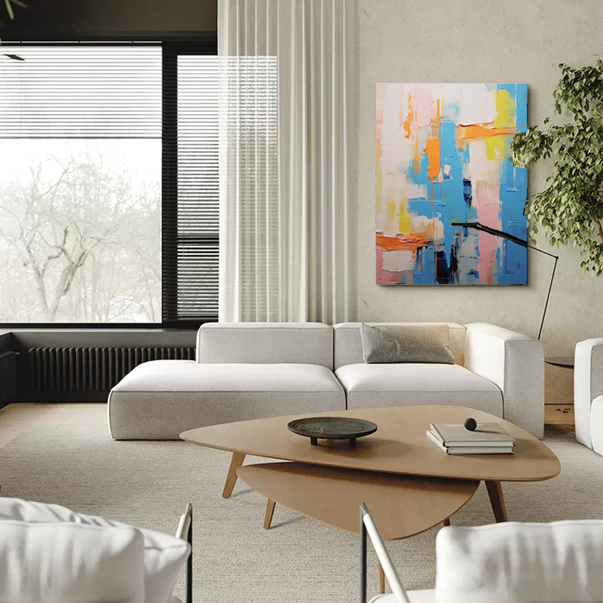 Abstract Canvas Art AB039 - Neutralighting