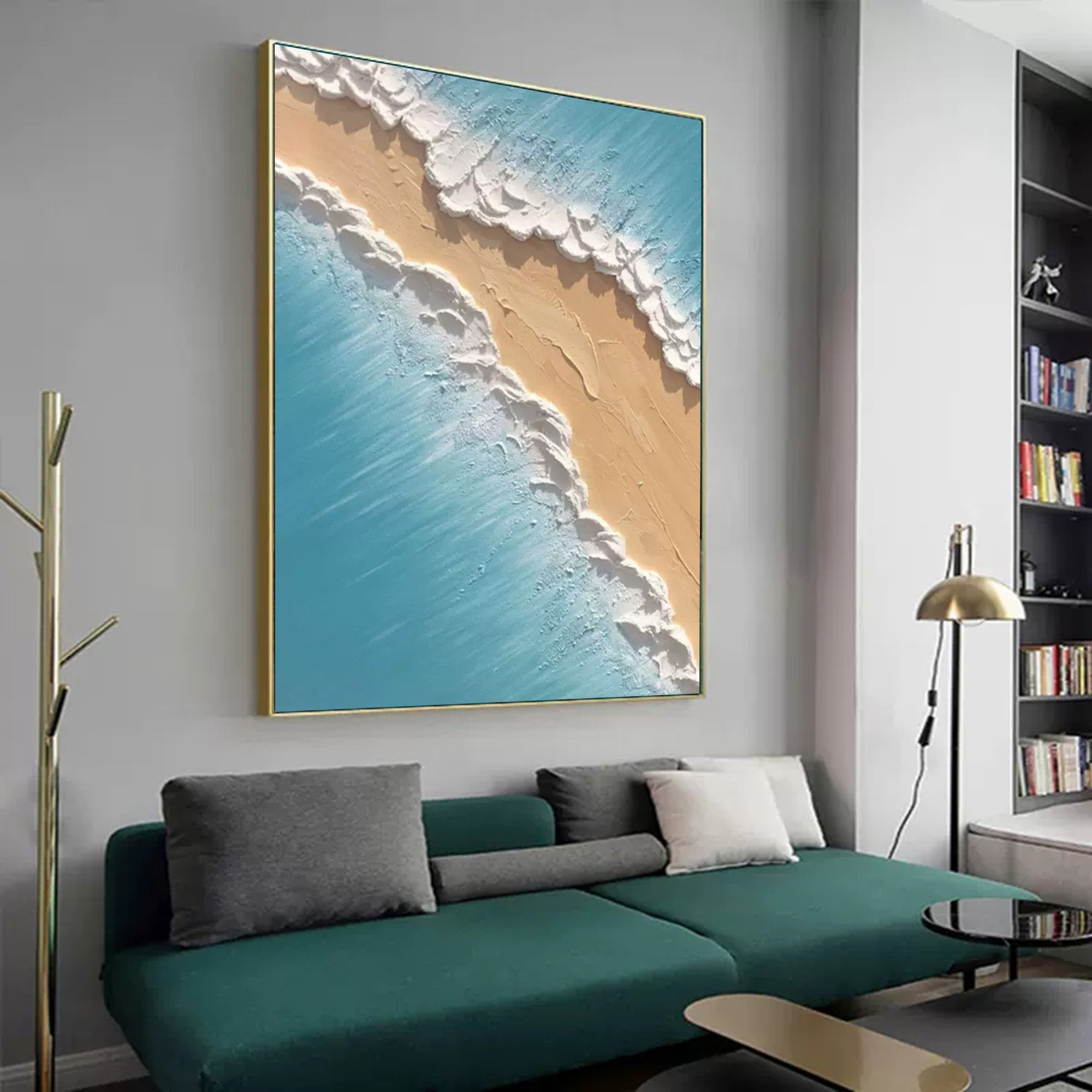 Wall Art Textured Coastal Beach Wave Seascape