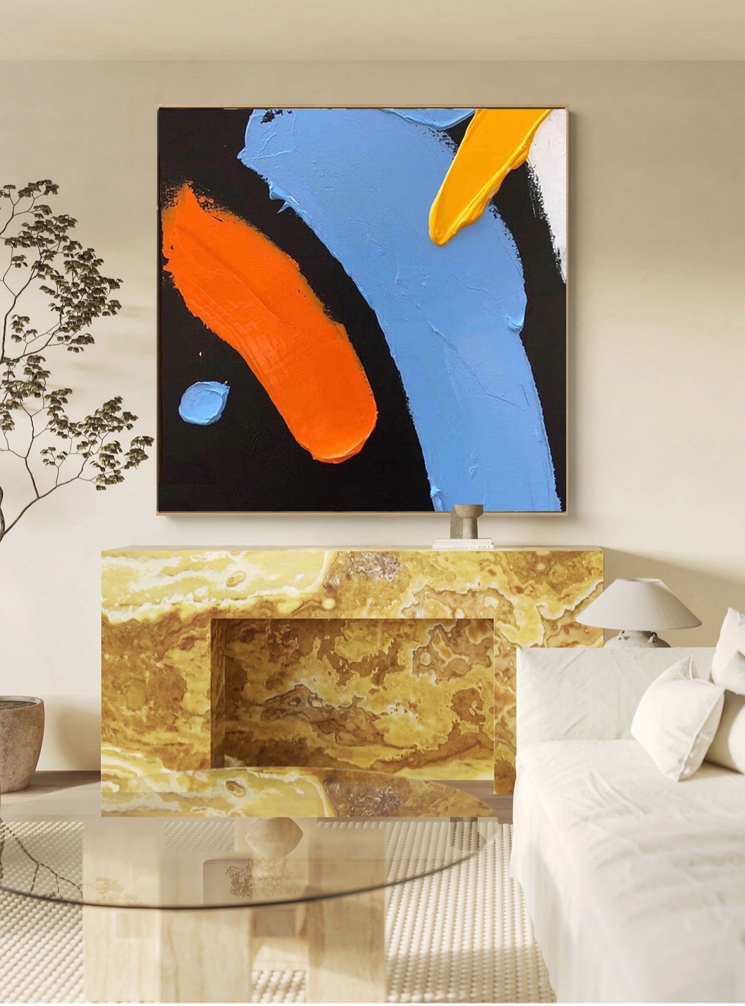 Bold Color Stroke Abstract Canvas Wall Art