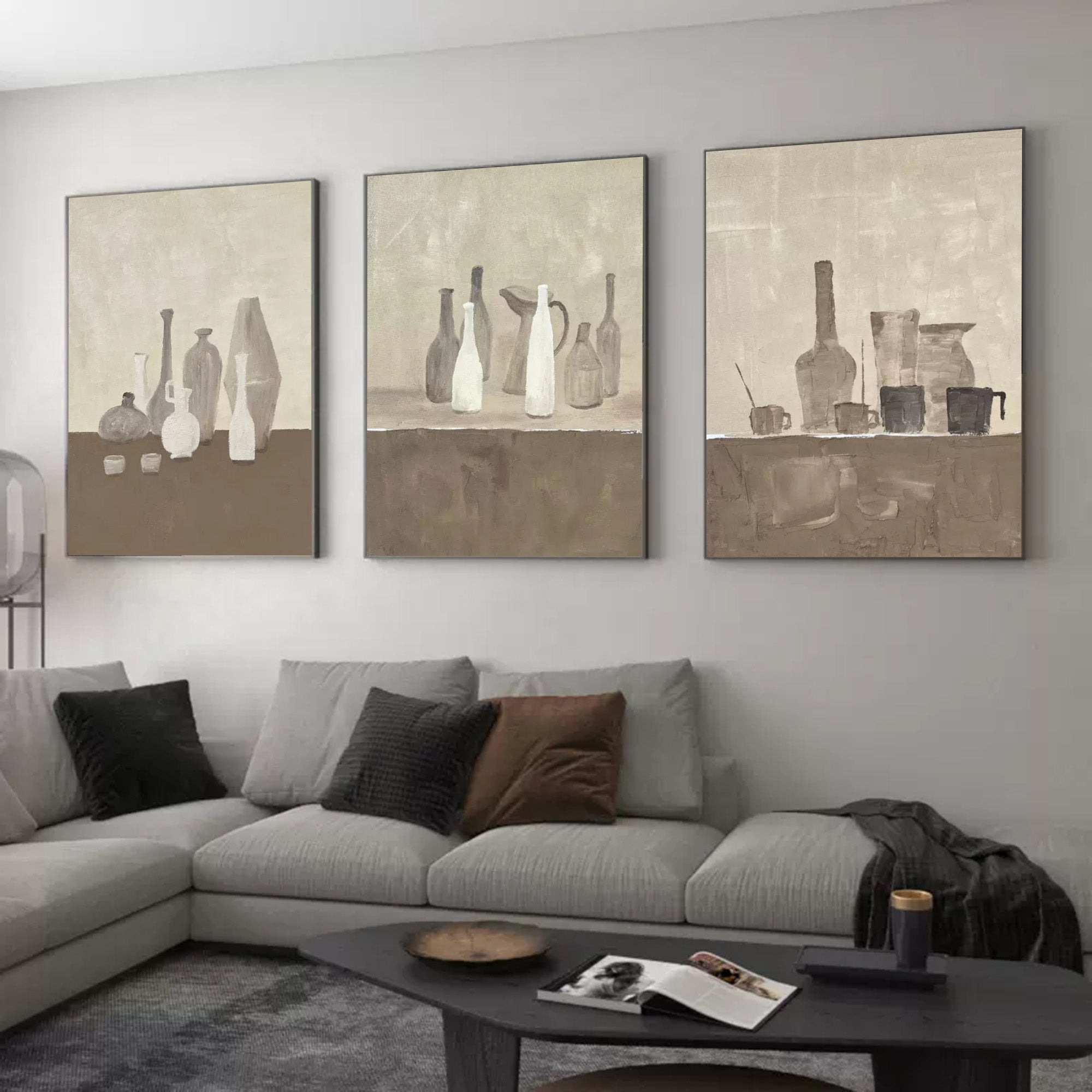 Wall Art Triptych Abstract Cityscape Warm