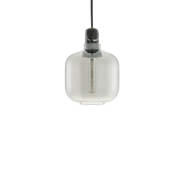 Valentina Designer Cylinder Pendant Light, Marble & Glass - Neutralighting