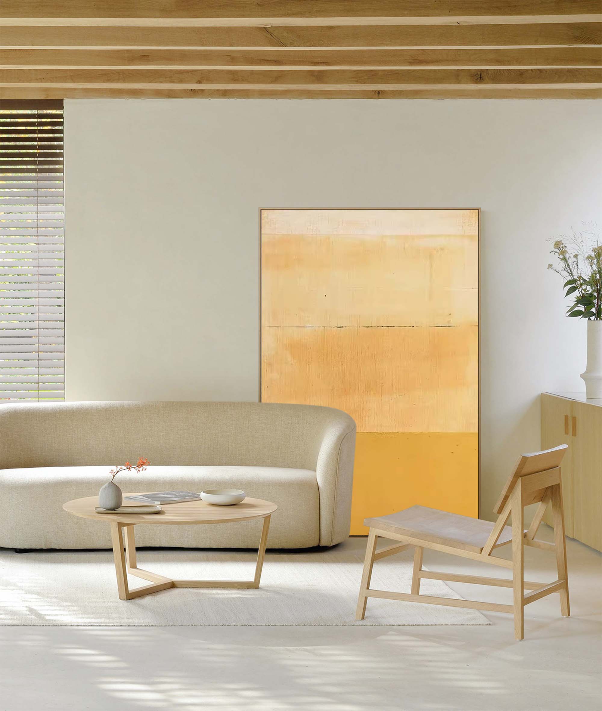 Wall Art Minimalist Ochre Horizon