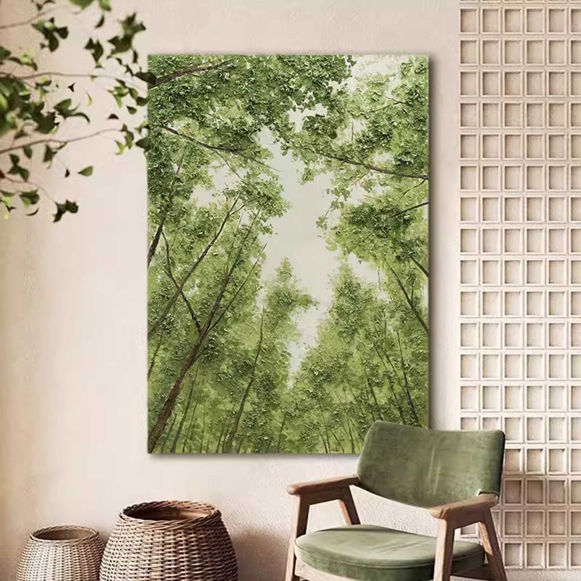 Wall Art Landscape Forest Green Fresh Soft