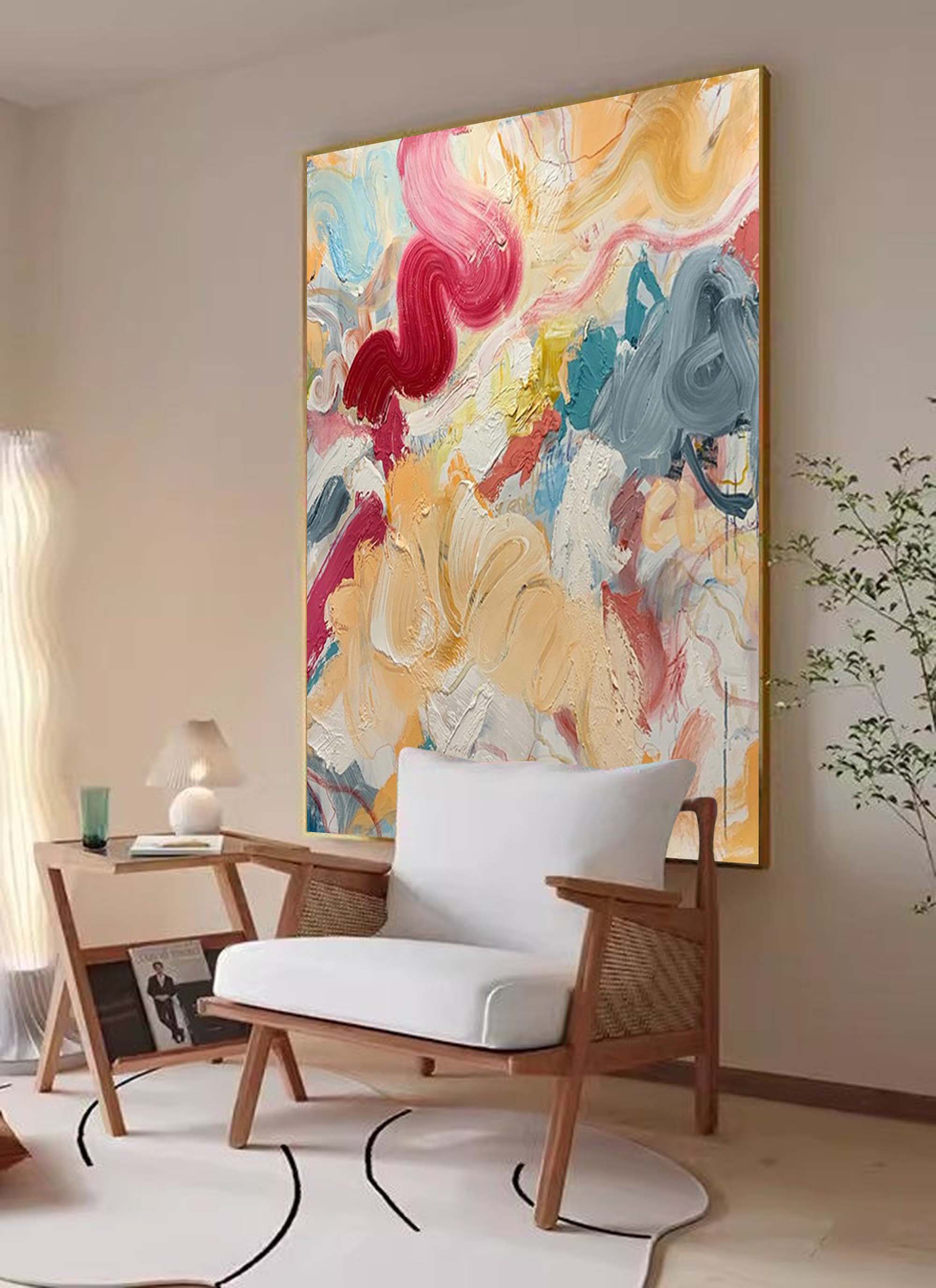 Wall Art Abstract Expressionist Maximalist Decor