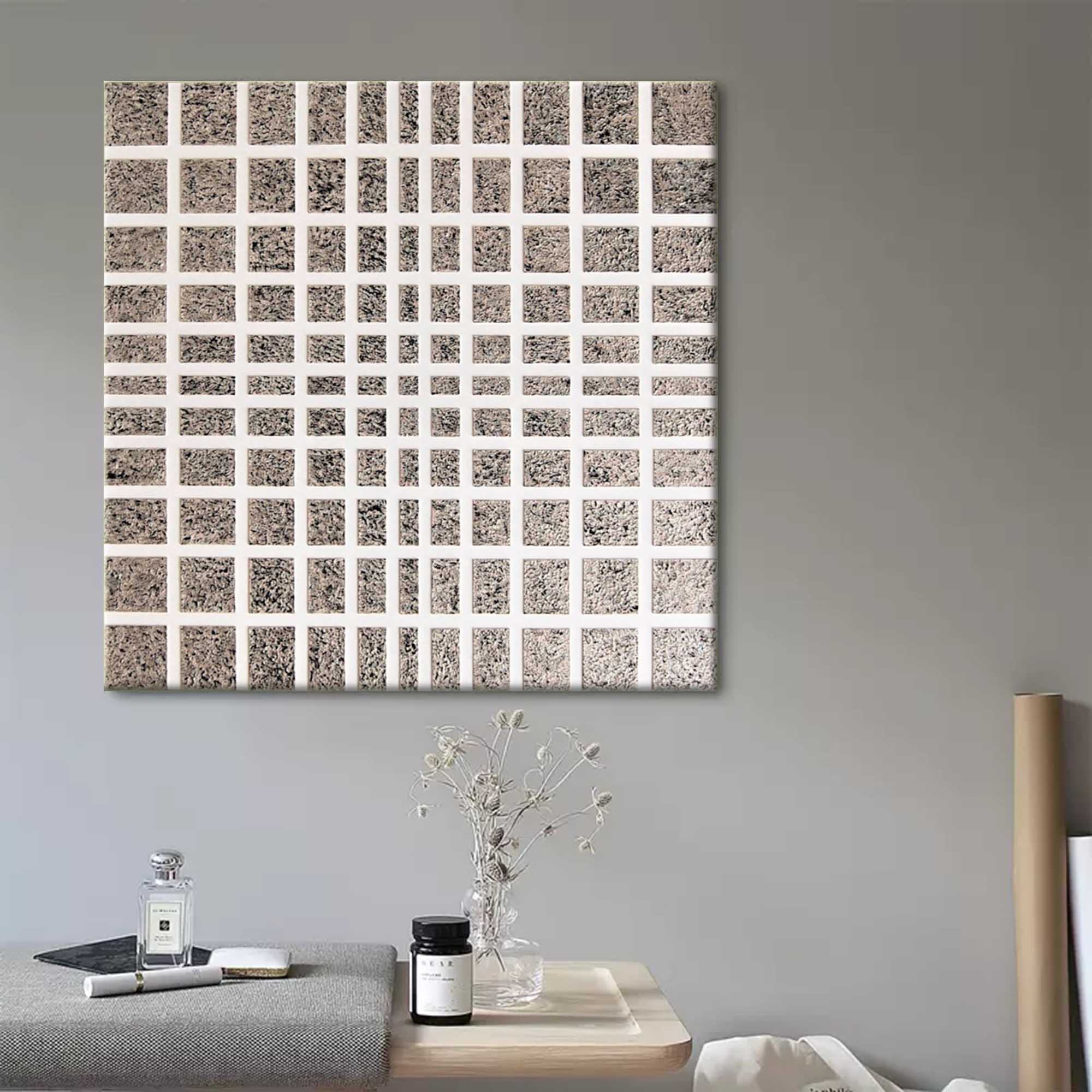 Wall Art Square Abstract Textured Grid
