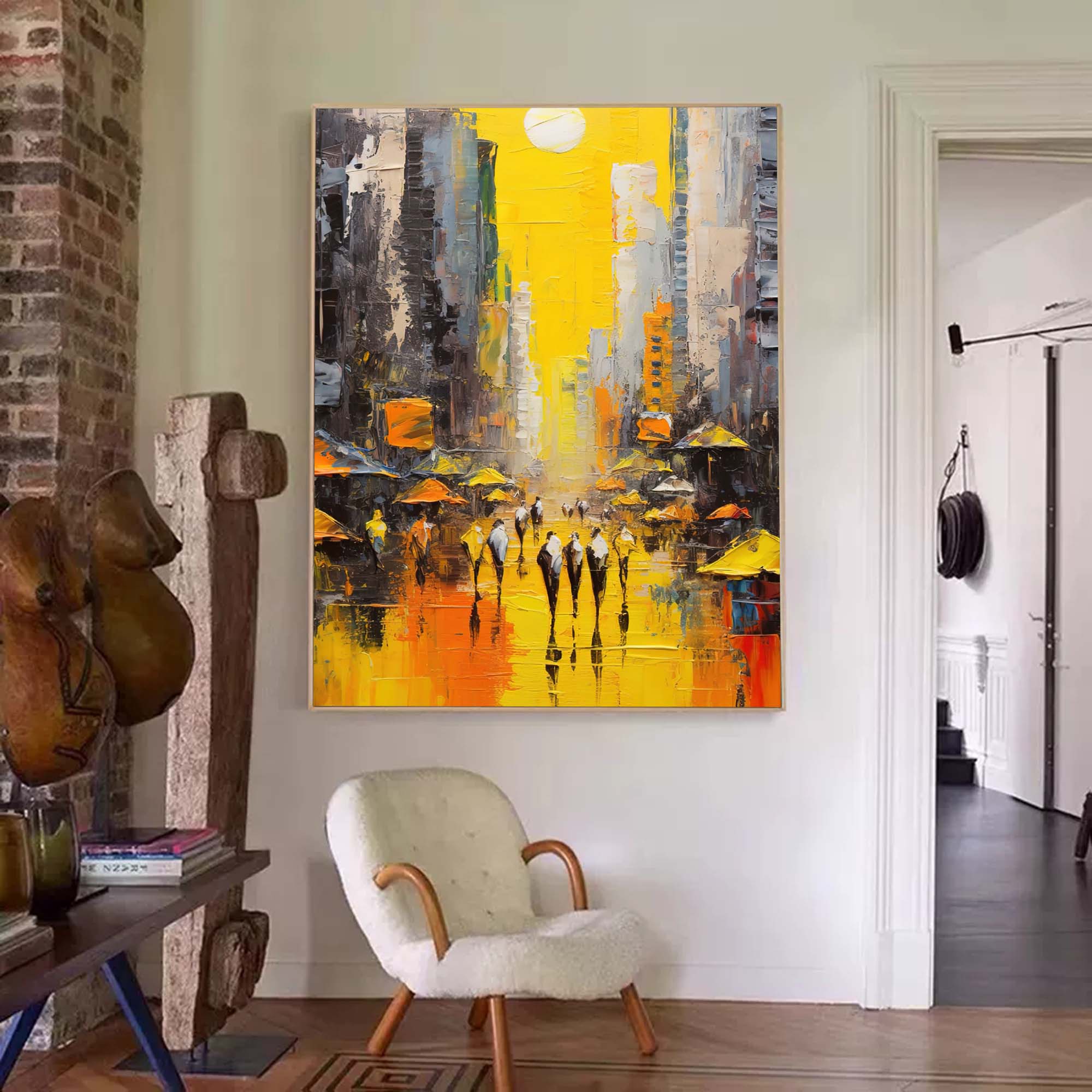 Wall Art Architecture City Street Scene Impasto Modern