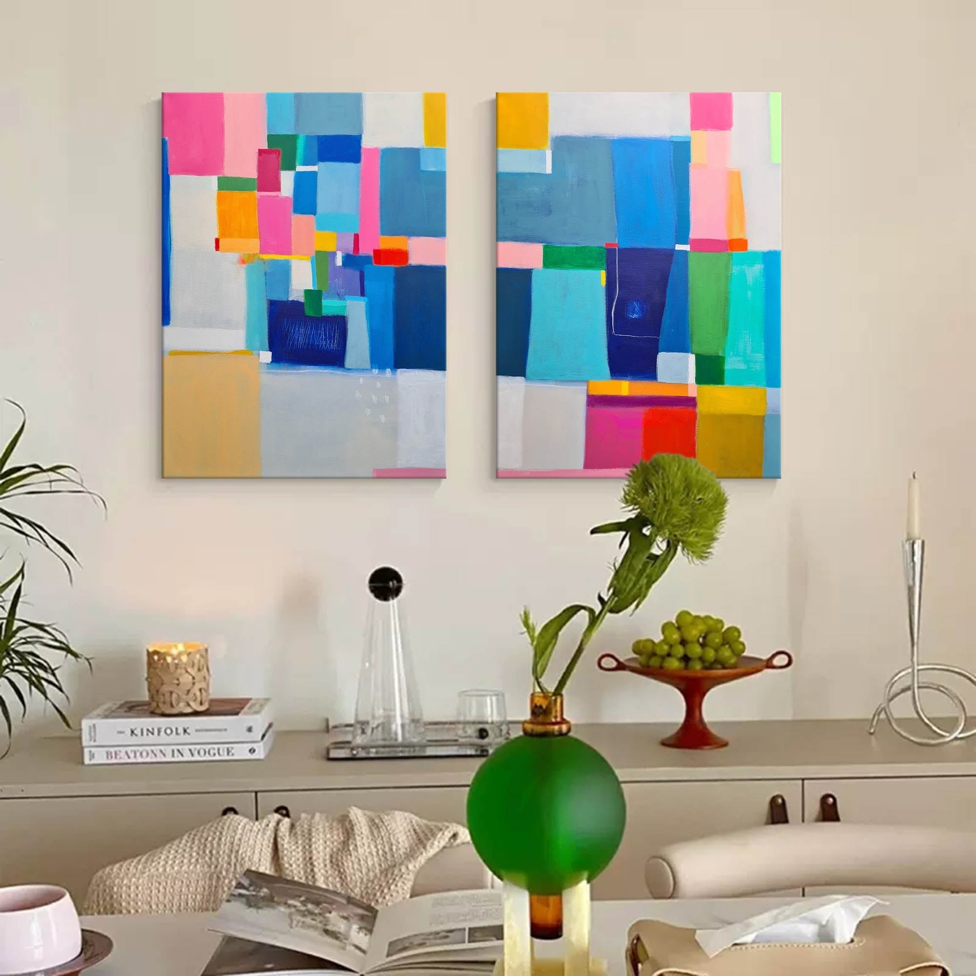 Wall Art Abstract Geometric Color Block Lyrical
