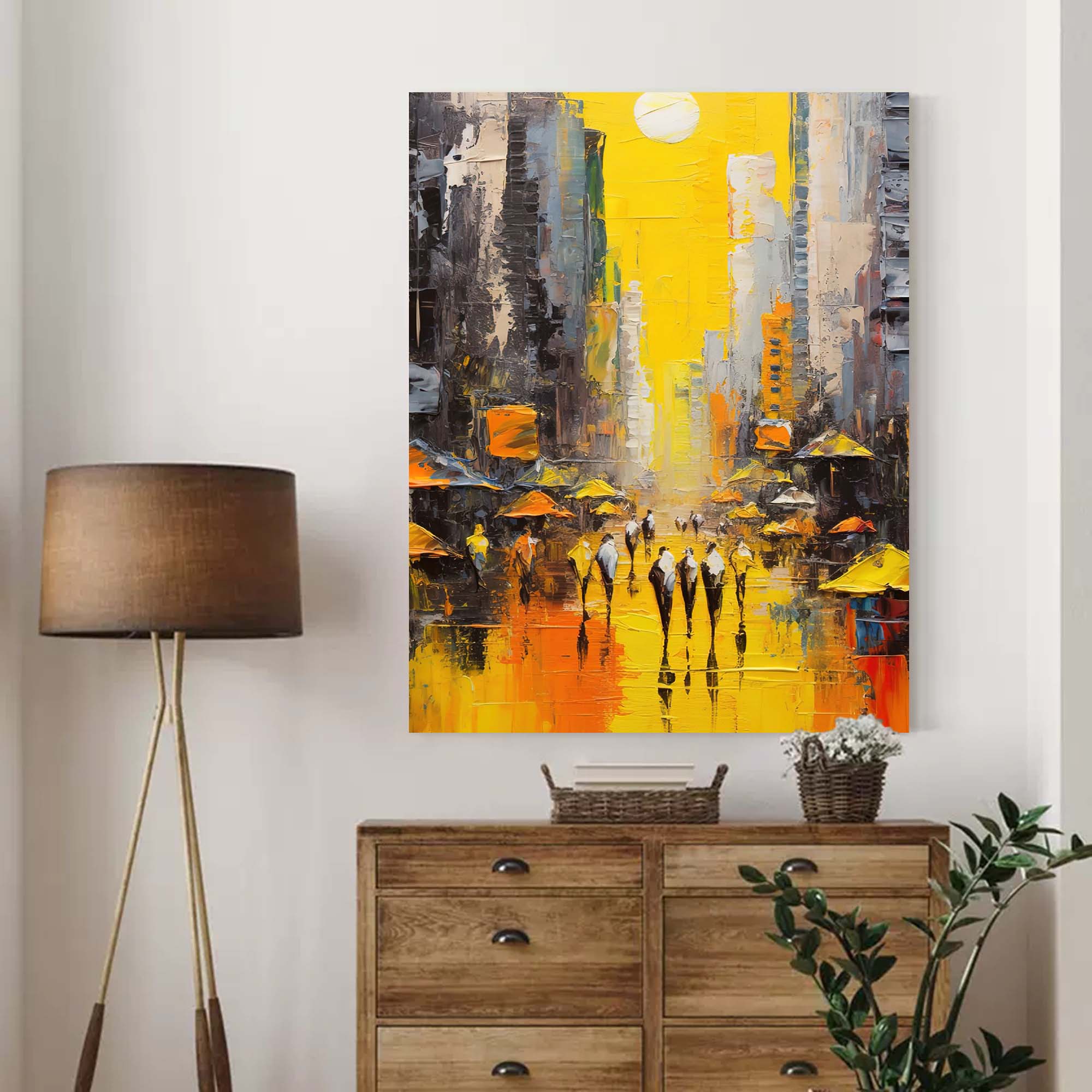 Wall Art Architecture City Street Scene Impasto Modern
