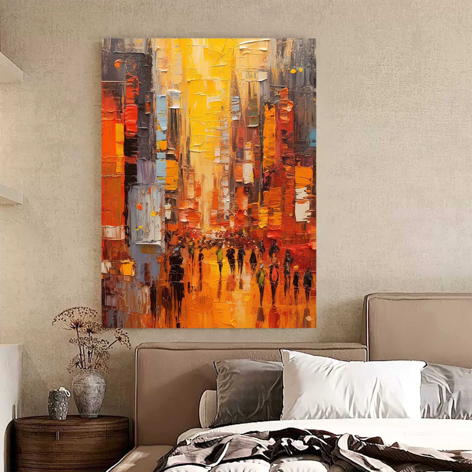 Wall Art Architecture Impasto Modern Urban