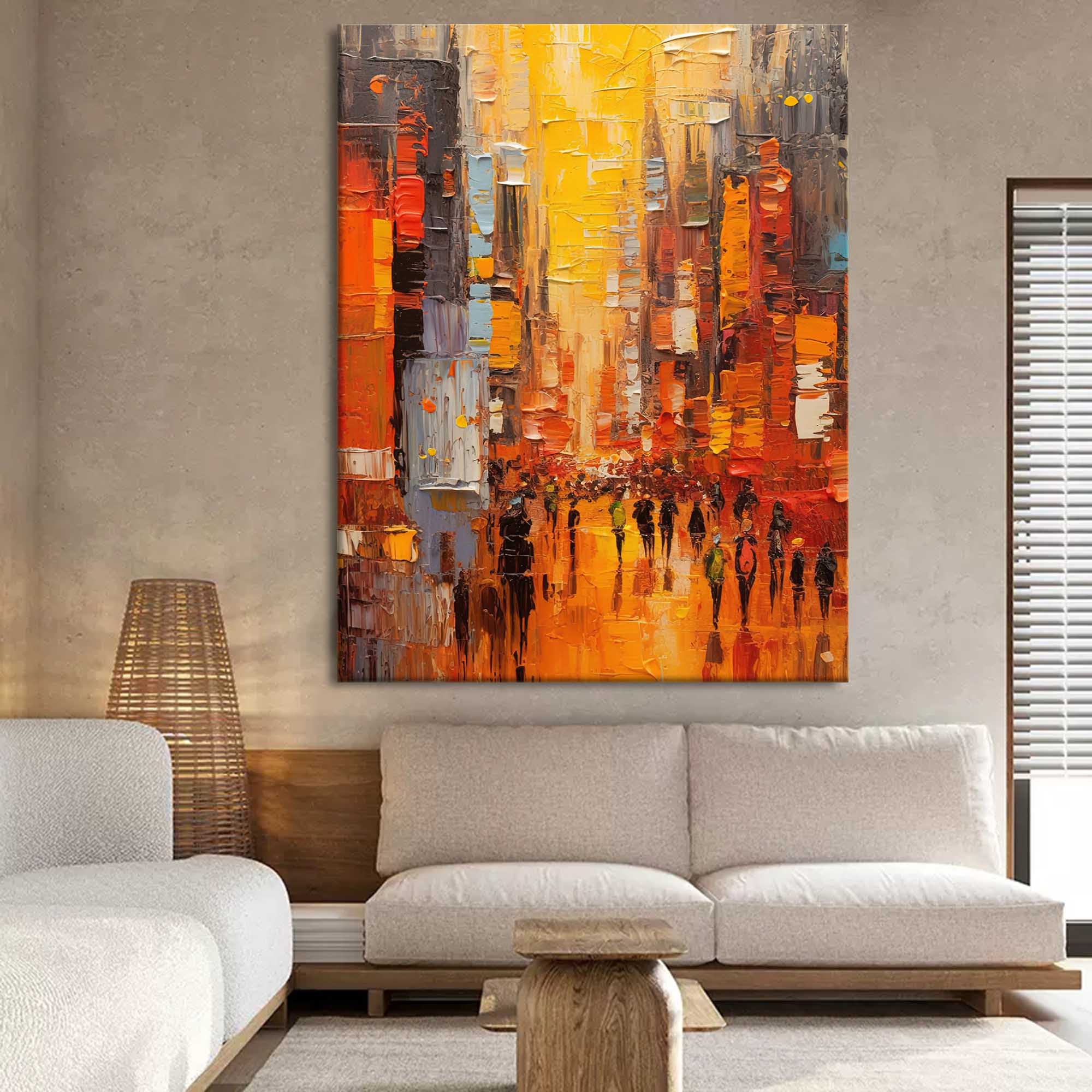 Wall Art Architecture Impasto Modern Urban