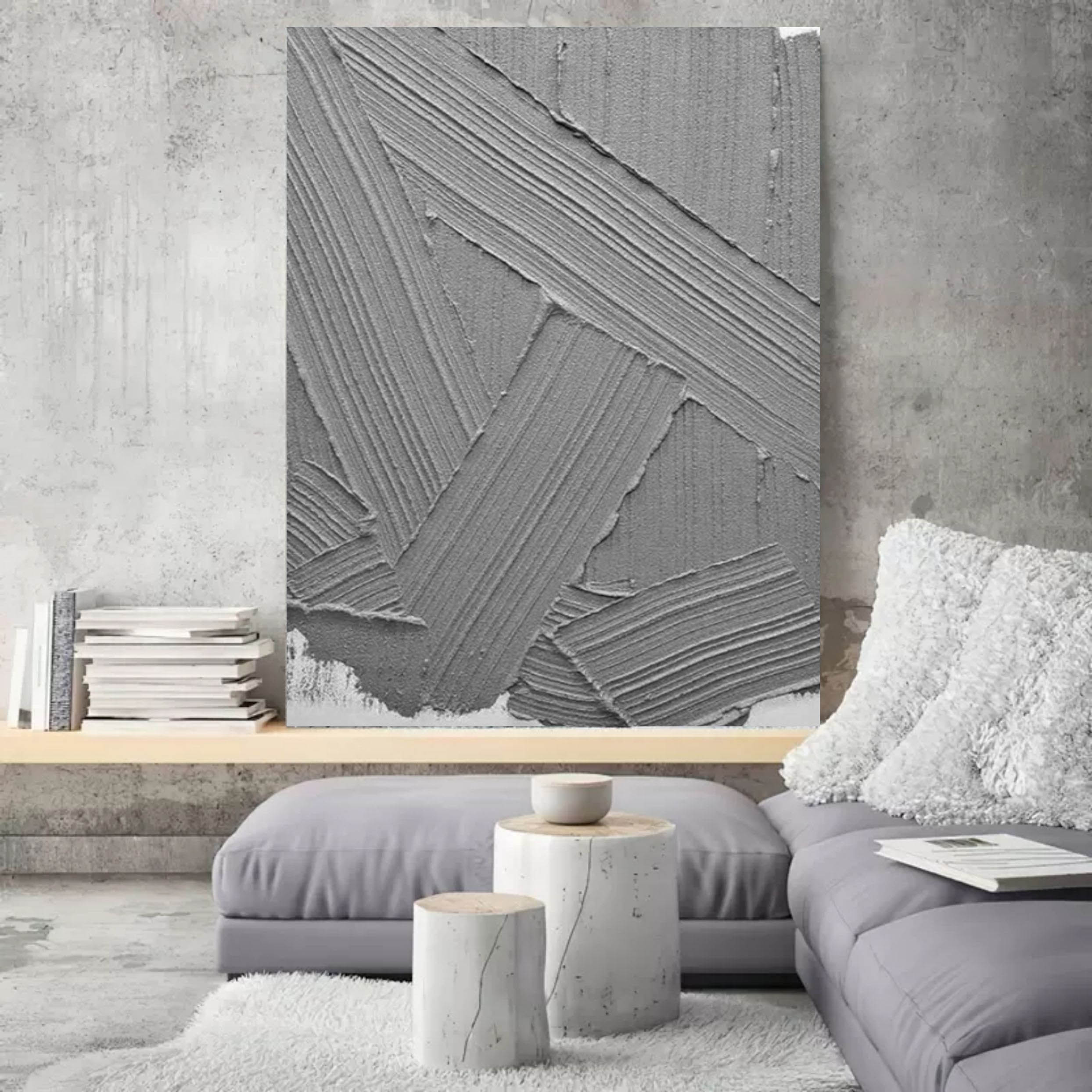 Wall Art Square Abstract Cross-Hatch Charcoal