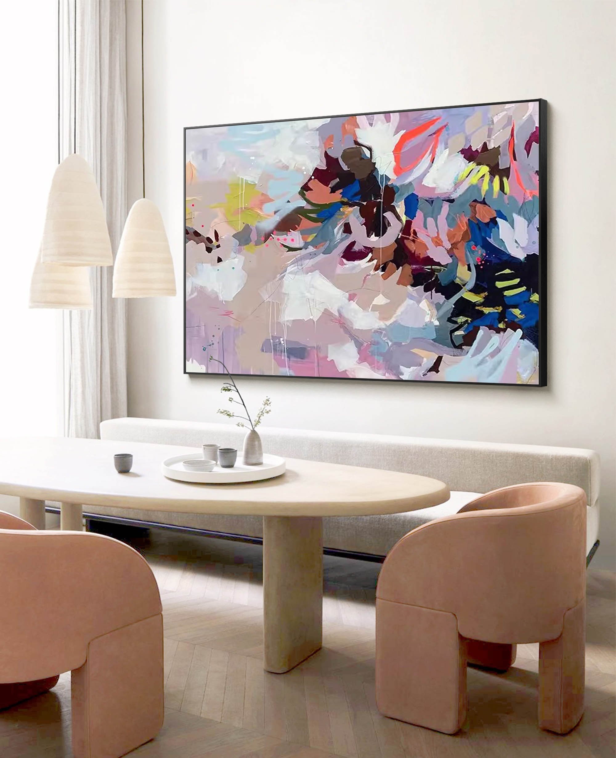 Abstract Canvas Art AB067 - Neutralighting