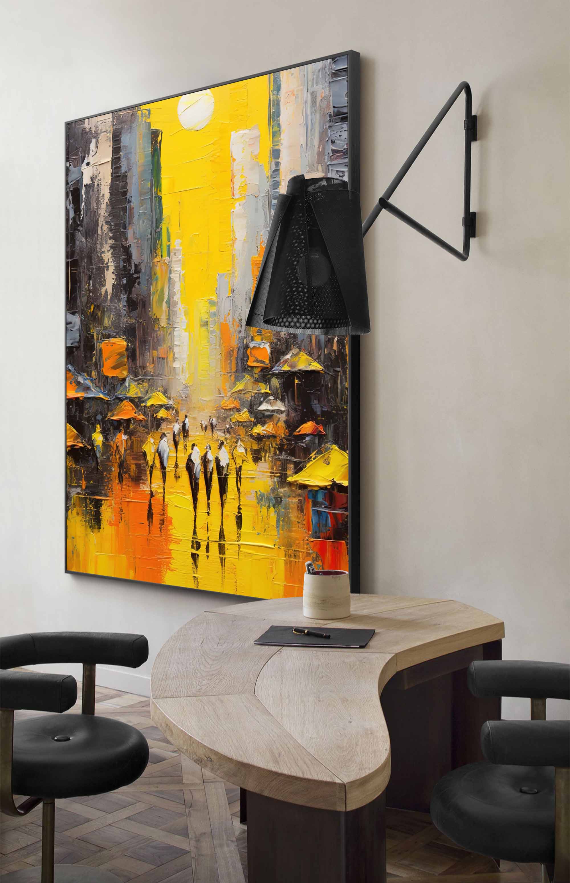 Wall Art Architecture City Street Scene Impasto Modern