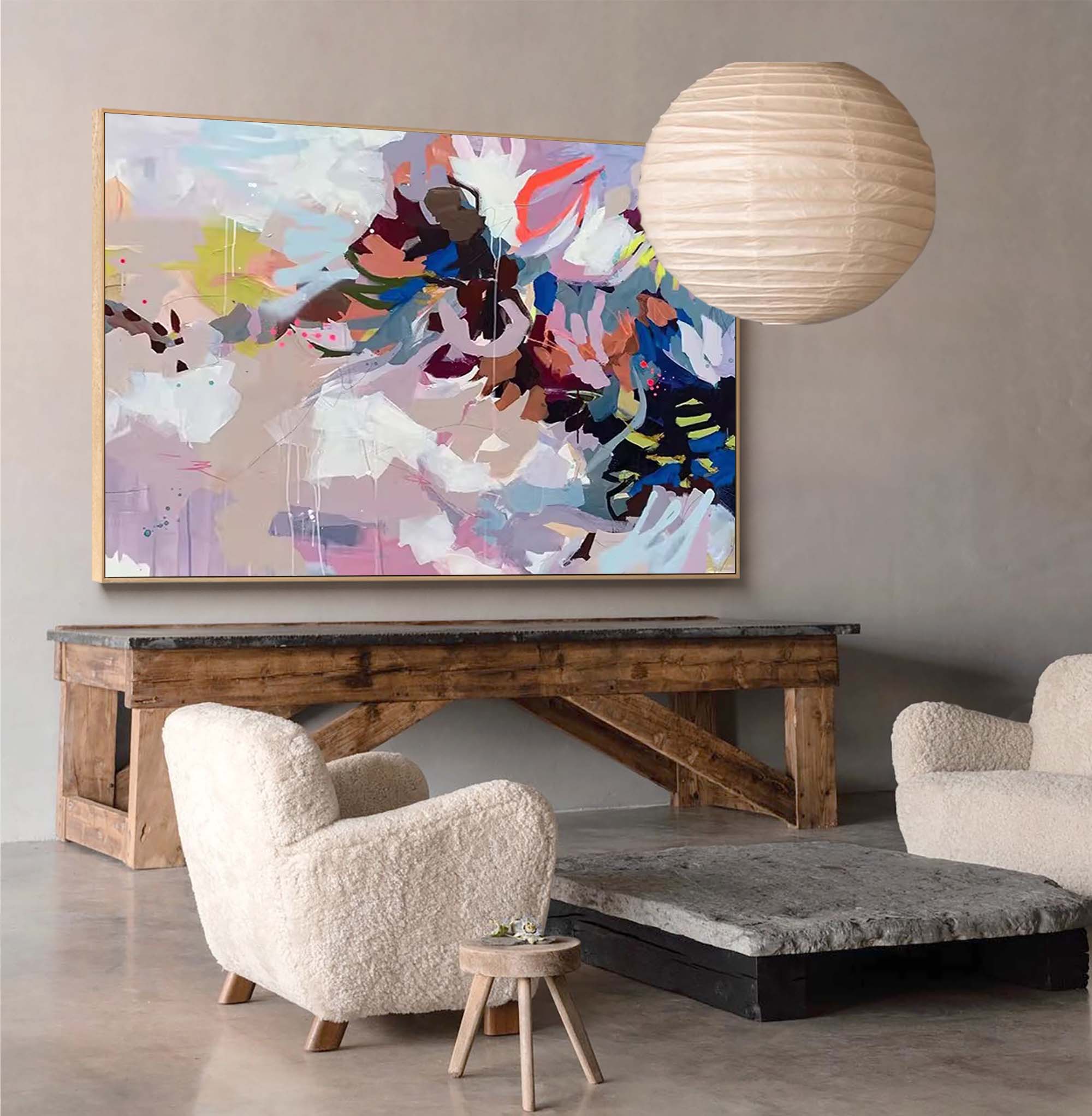 Abstract Canvas Art AB067 - Neutralighting