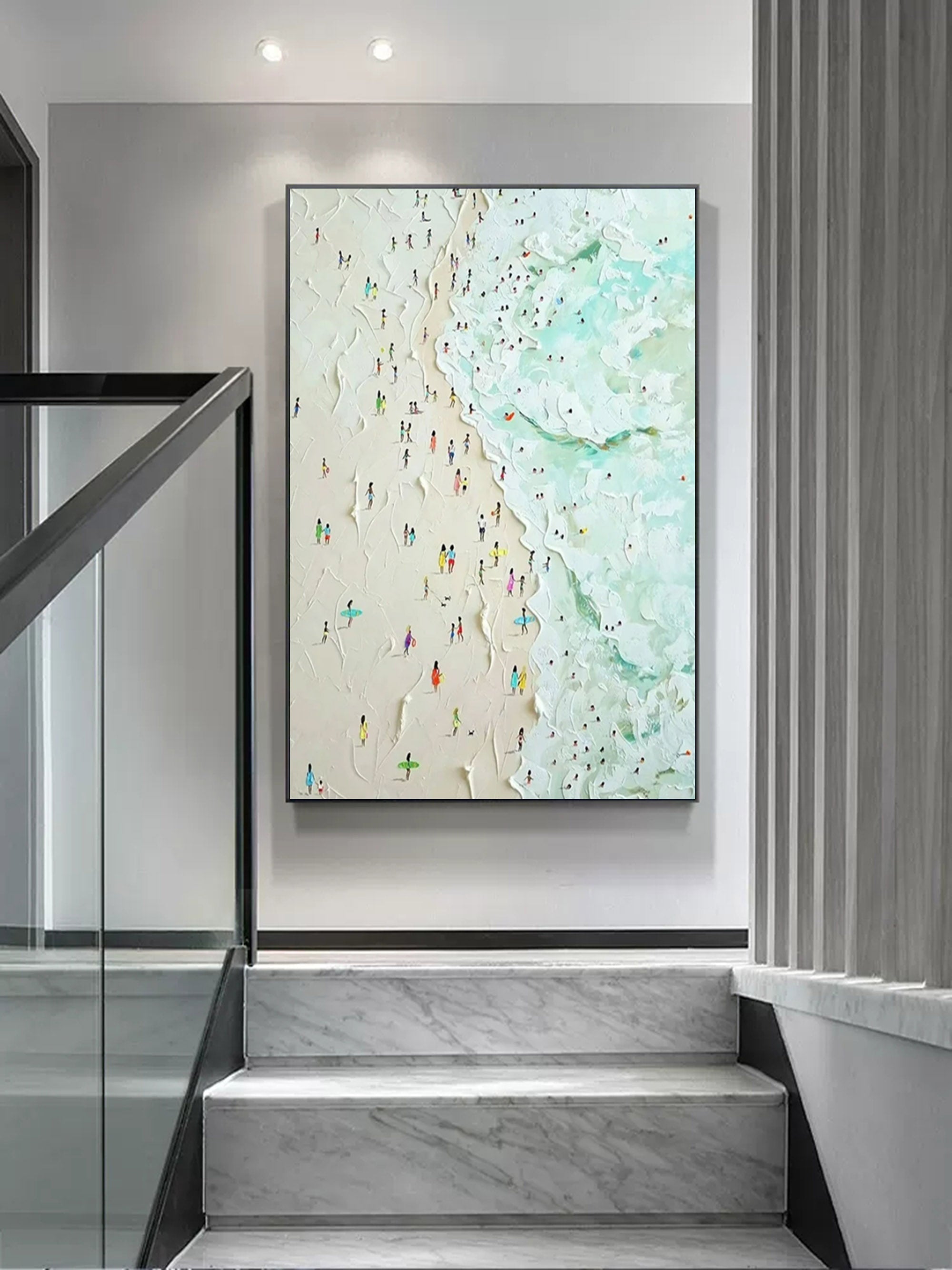 Wall Art Beach Scene Wave Modern Summer