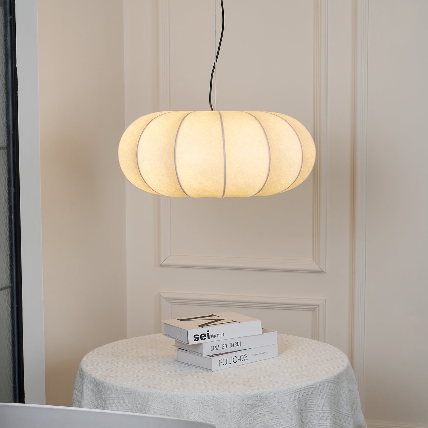 Kiyo Pumpkin Pendant Light Silk - Neutralighting