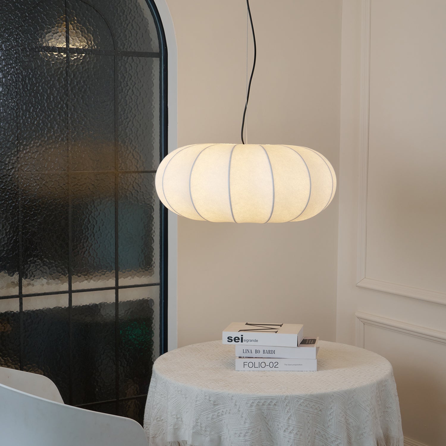 Kiyo Pumpkin Pendant Light Silk - Neutralighting