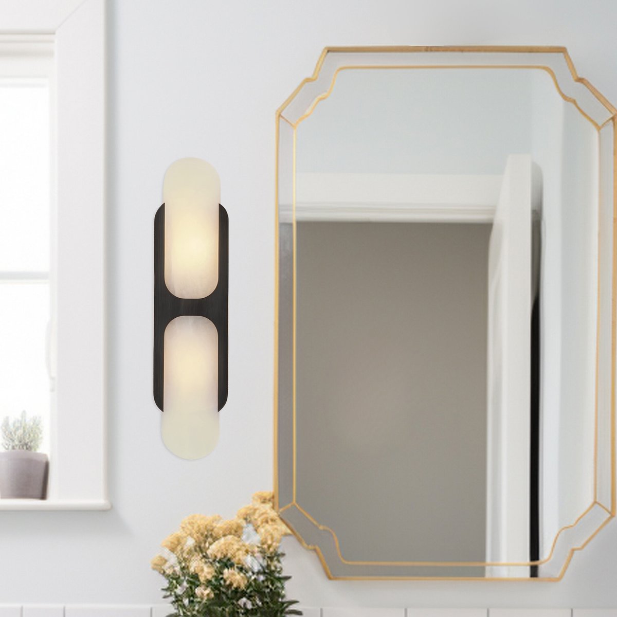Ulthaora Double Globe Alabaster Wall Light - Neutralighting