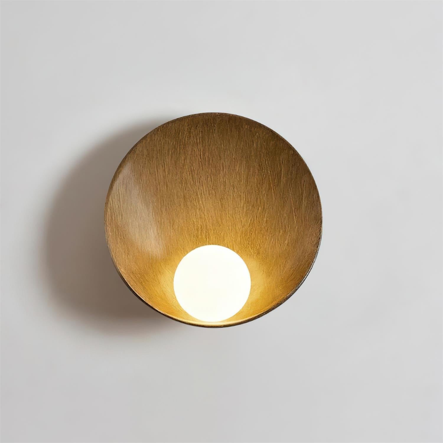 Wall Light Resin Cup Shade Metal Accent Minimalist Cozy - Neutralighting