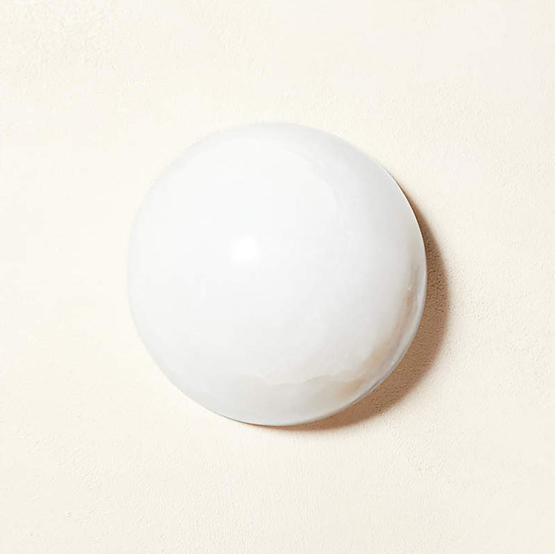 Grex Minimalist Round Alabaster Wall Lamp - Neutralighting