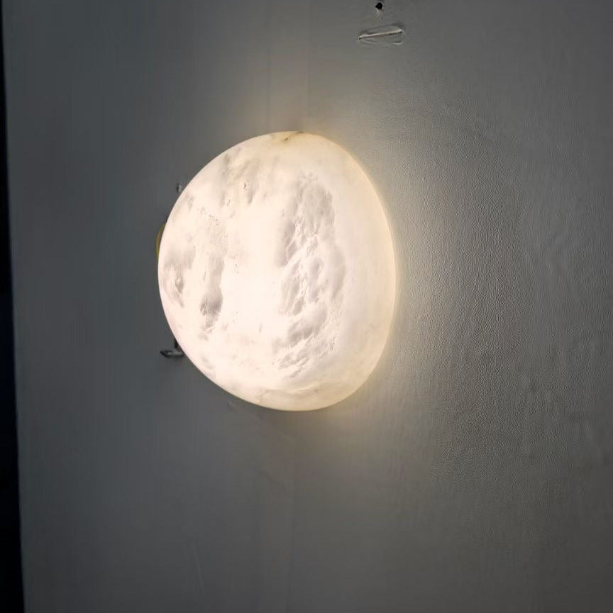Grex Minimalist Round Alabaster Wall Lamp - Neutralighting