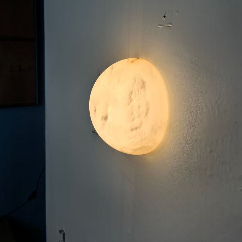 Grex Minimalist Round Alabaster Wall Lamp - Neutralighting