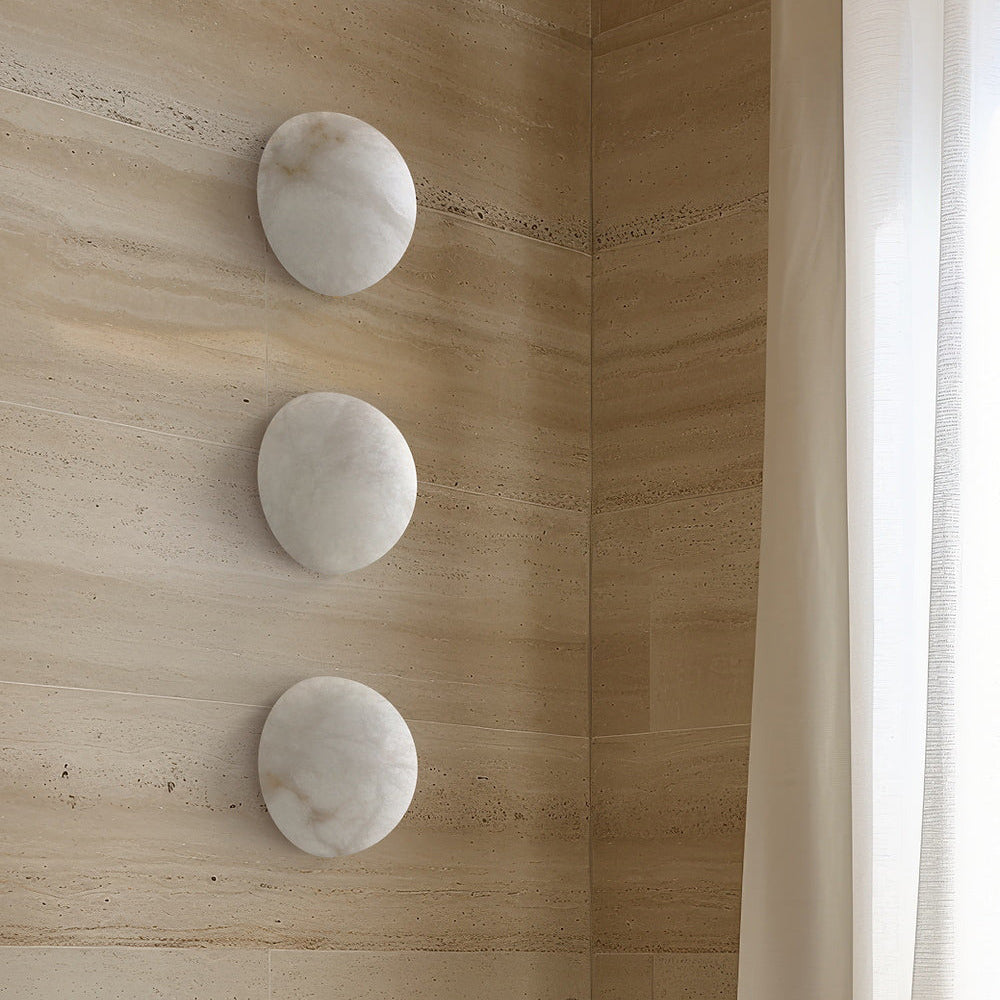 Grex Minimalist Round Alabaster Wall Lamp - Neutralighting