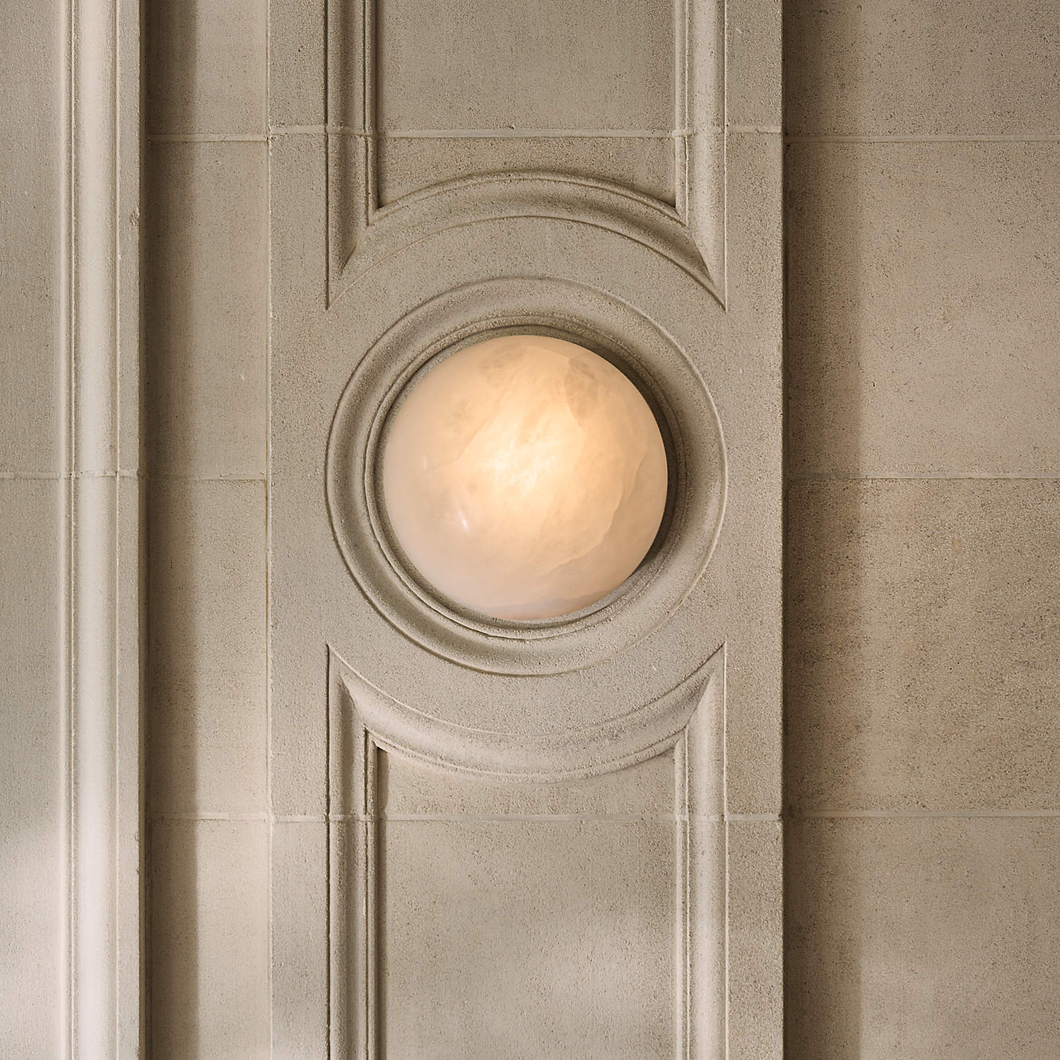 Grex Minimalist Round Alabaster Wall Lamp - Neutralighting