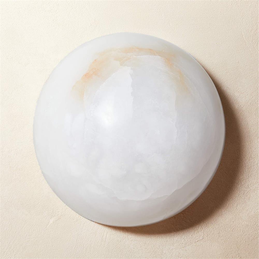 Grex Minimalist Round Alabaster Wall Lamp - Neutralighting