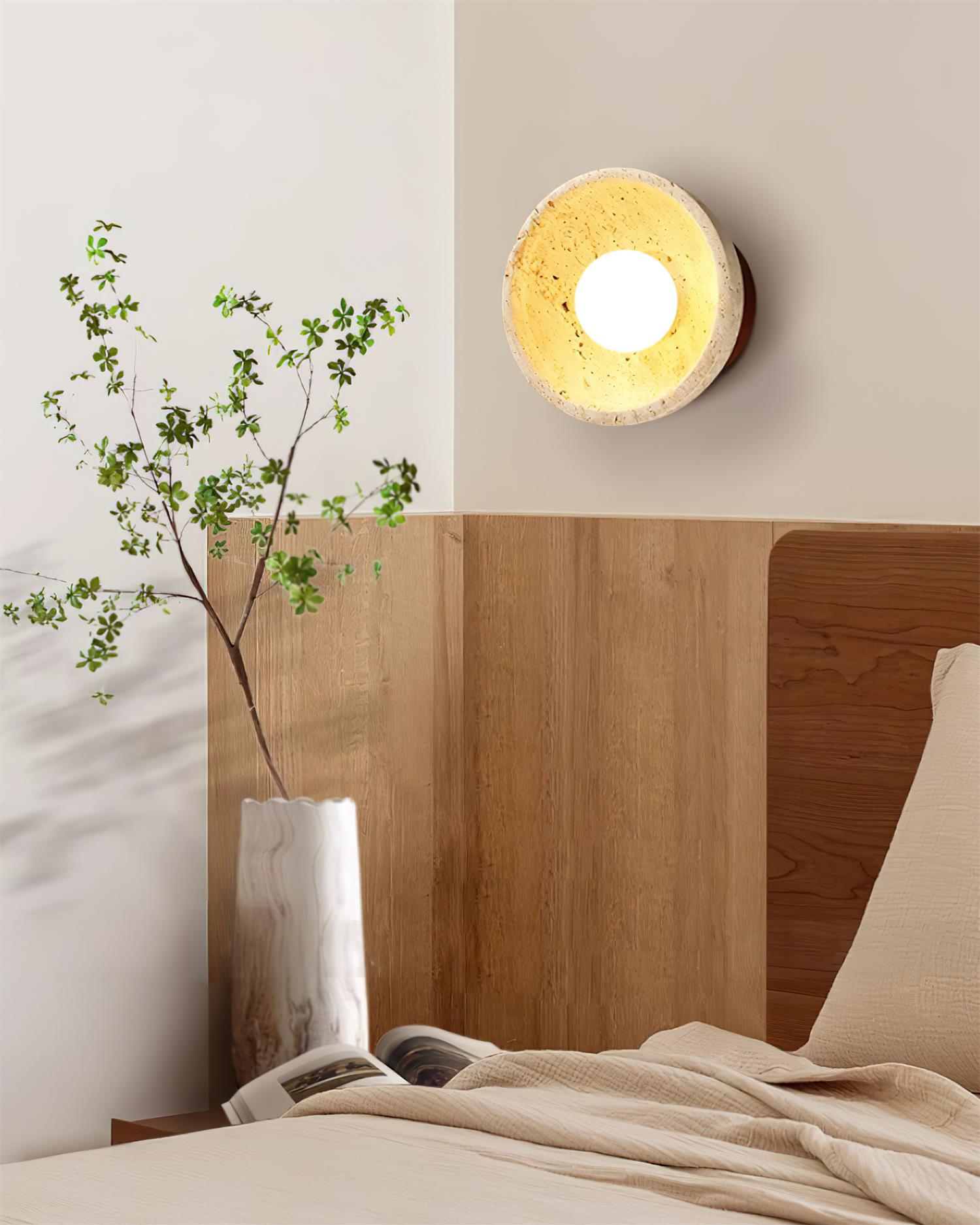 Wall Lamp Travertine Body Modern Minimalist Accent Lighting Fixture - Neutralighting