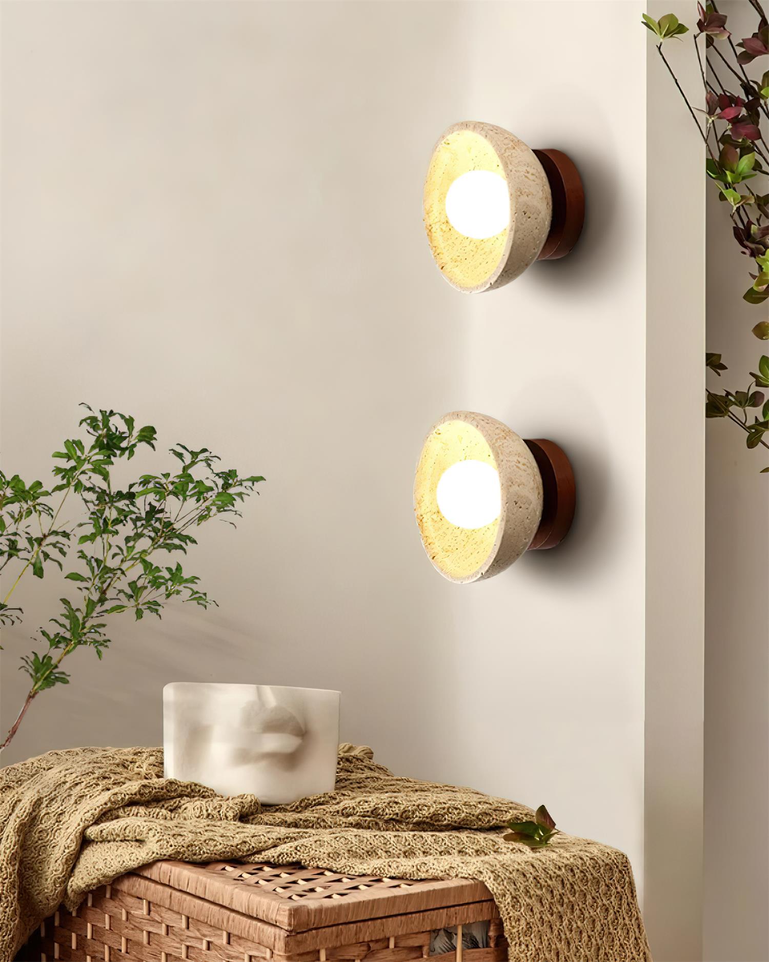 Wall Lamp Travertine Body Modern Minimalist Accent Lighting Fixture - Neutralighting