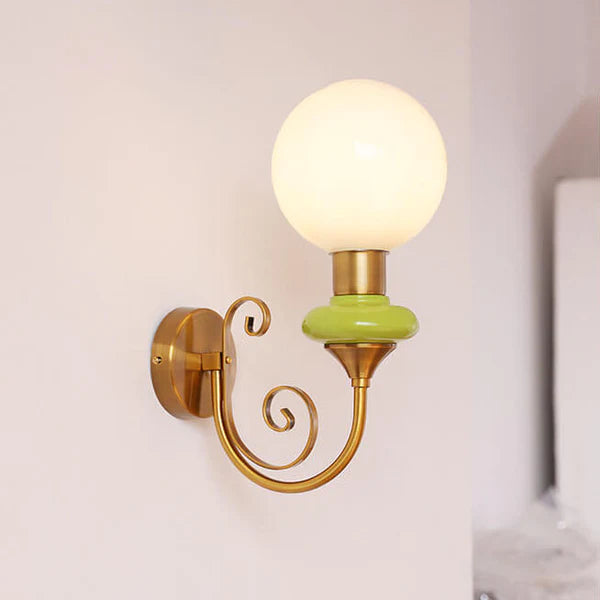 Valentina Vintage Metal Glass Indoor Wall Lamp Bedroom Living Room - Neutralighting