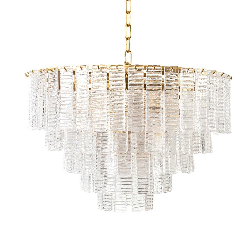 Aurora Chandelier Pink Murano Glass Layered Vintage Luxury