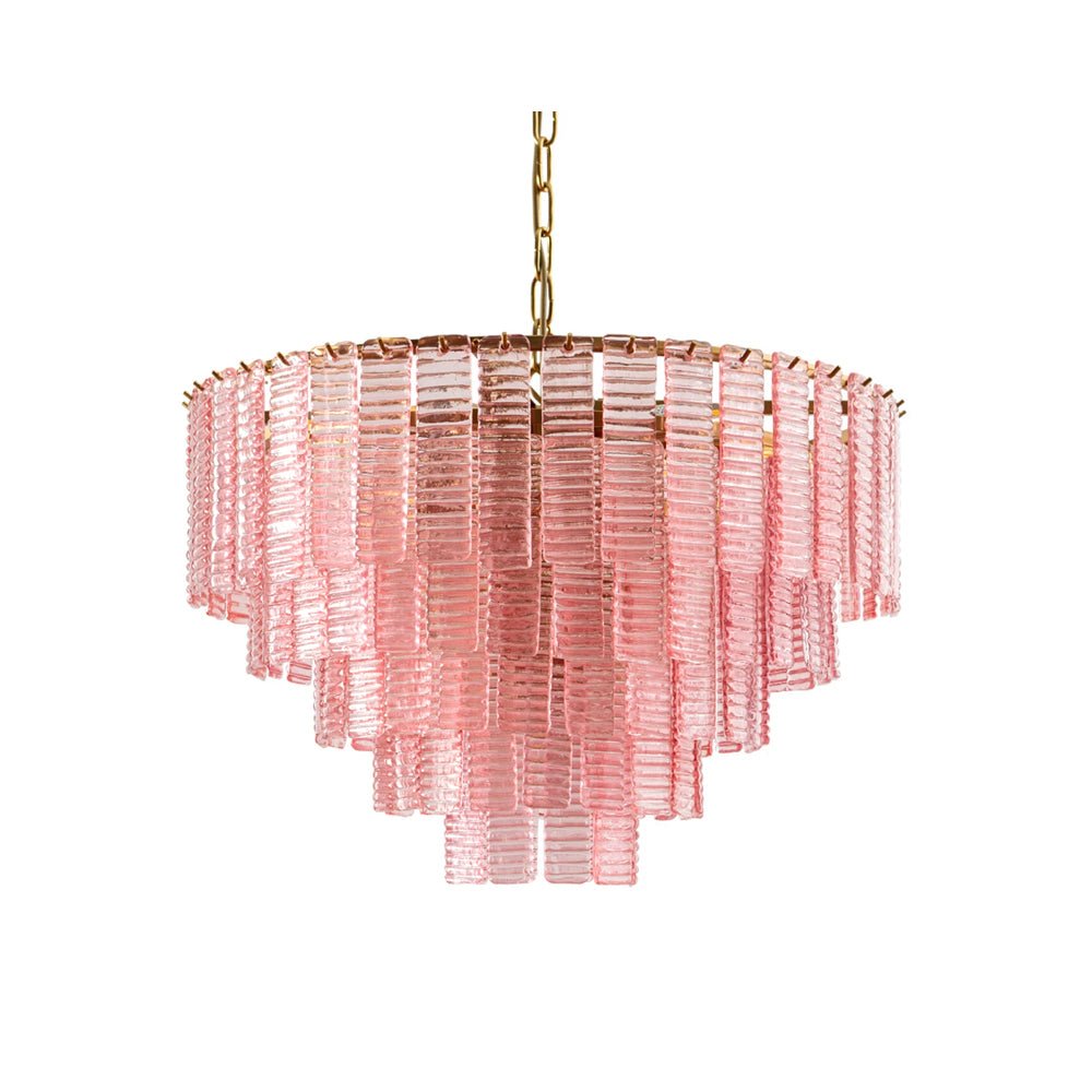 Aurora Chandelier Pink Murano Glass Layered Vintage Luxury