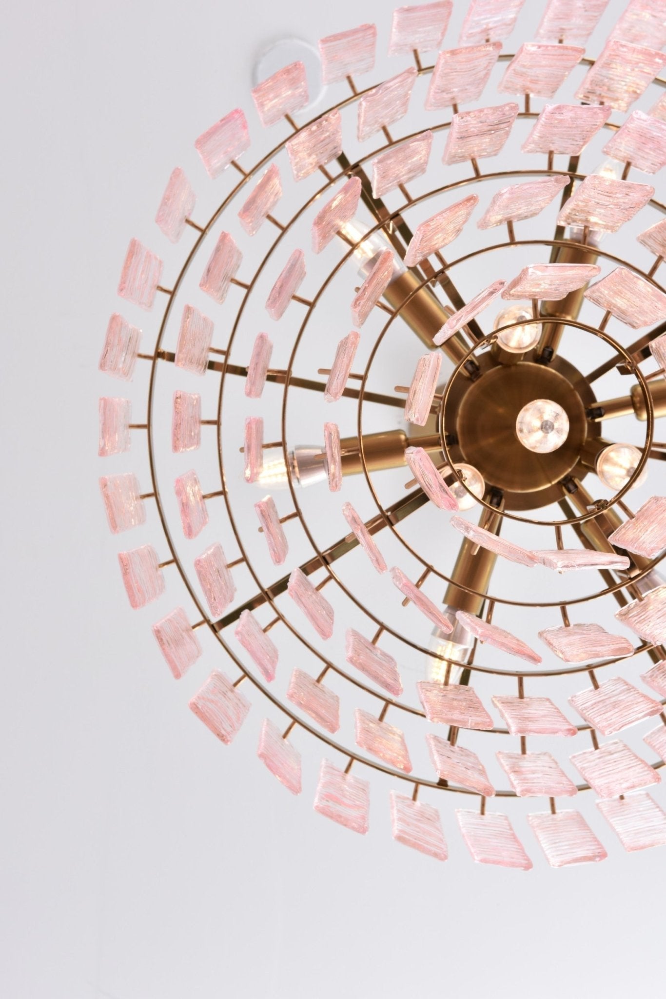 Aurora Chandelier Pink Murano Glass Layered Vintage Luxury