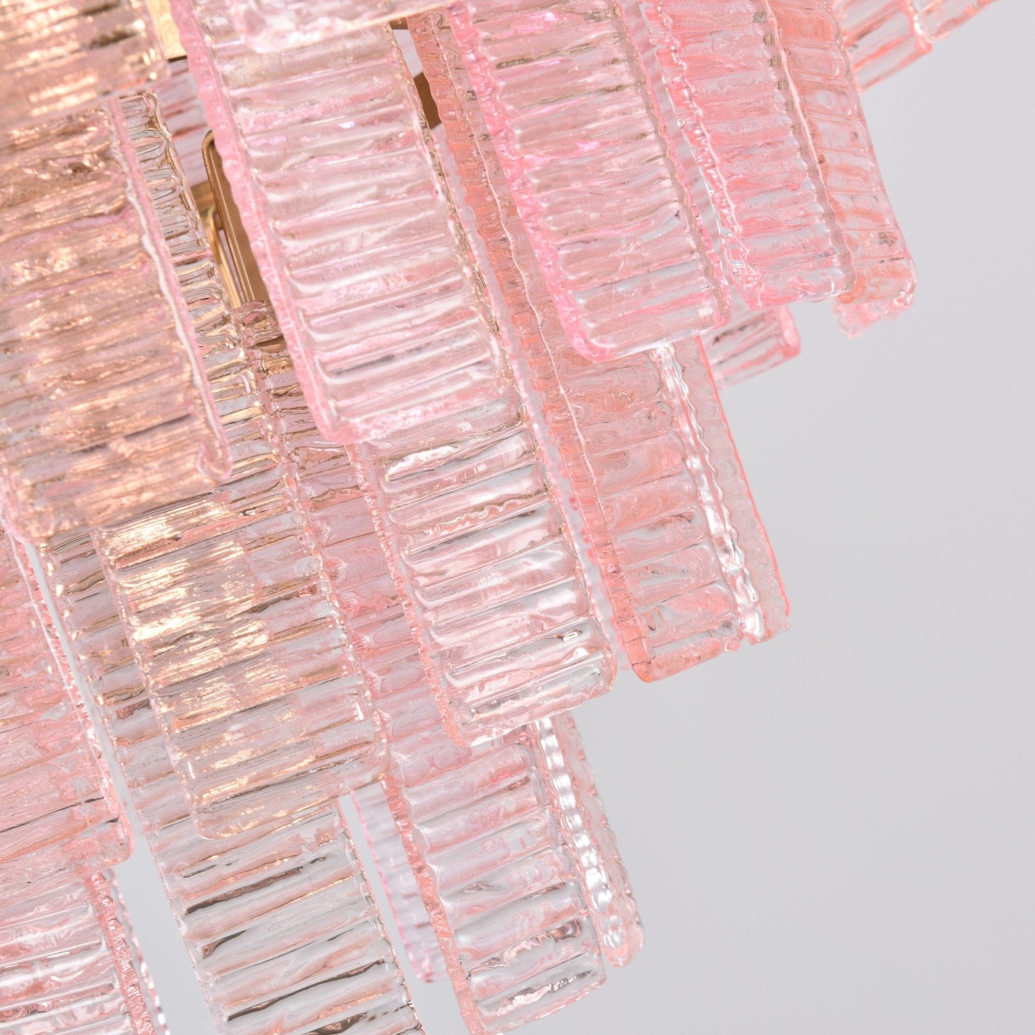 Aurora Chandelier Pink Murano Glass Layered Vintage Luxury