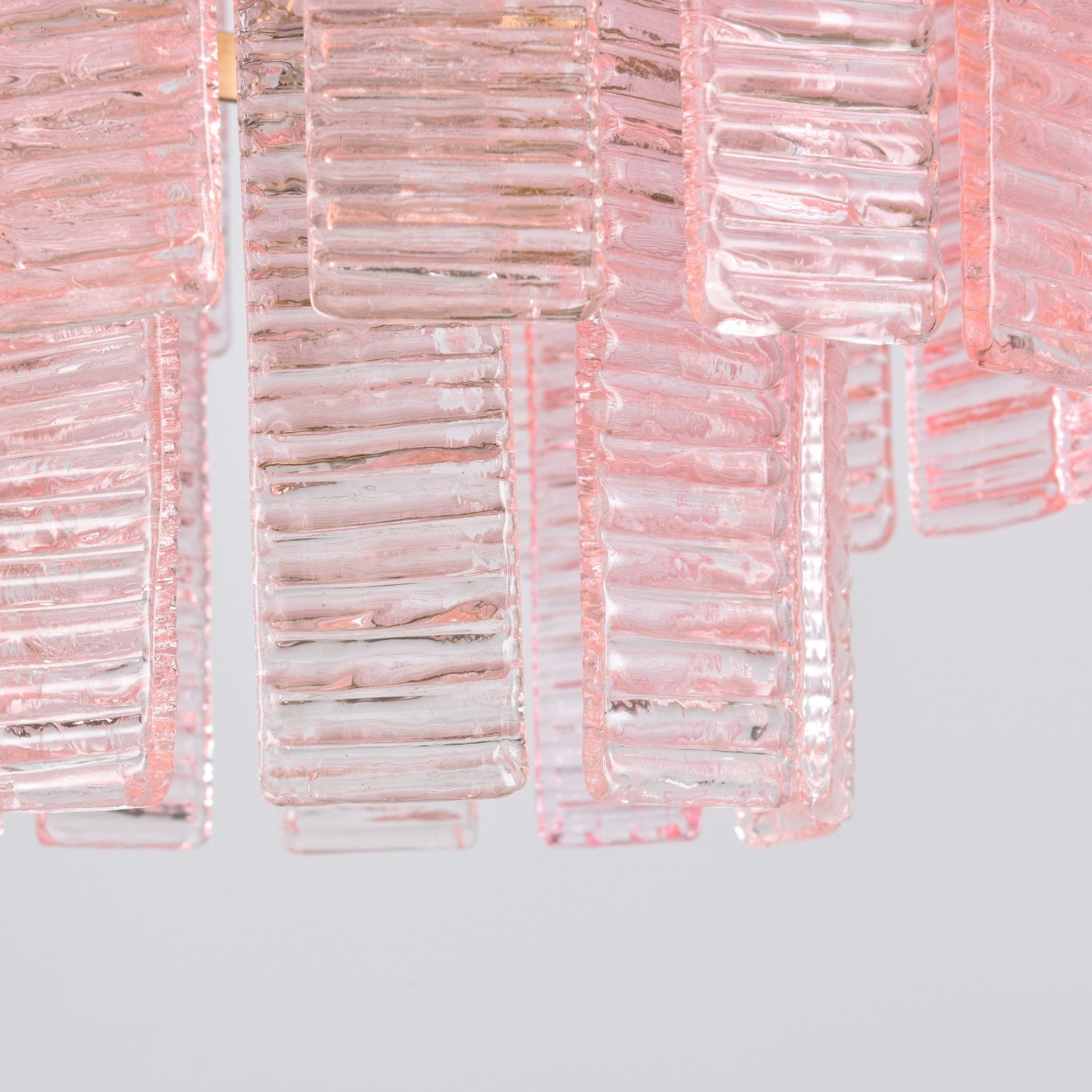 Aurora Chandelier Pink Murano Glass Layered Vintage Luxury