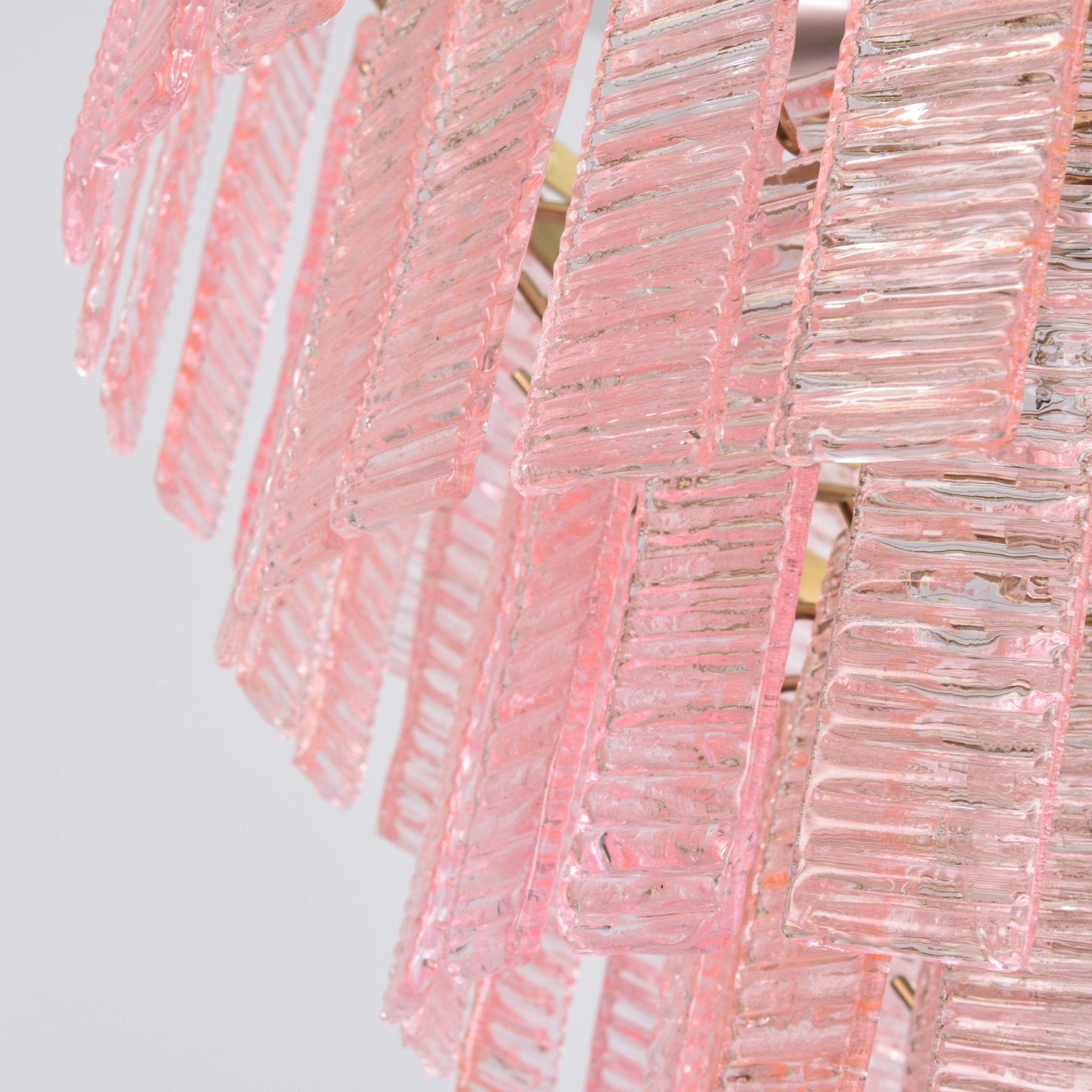 Aurora Chandelier Pink Murano Glass Layered Vintage Luxury
