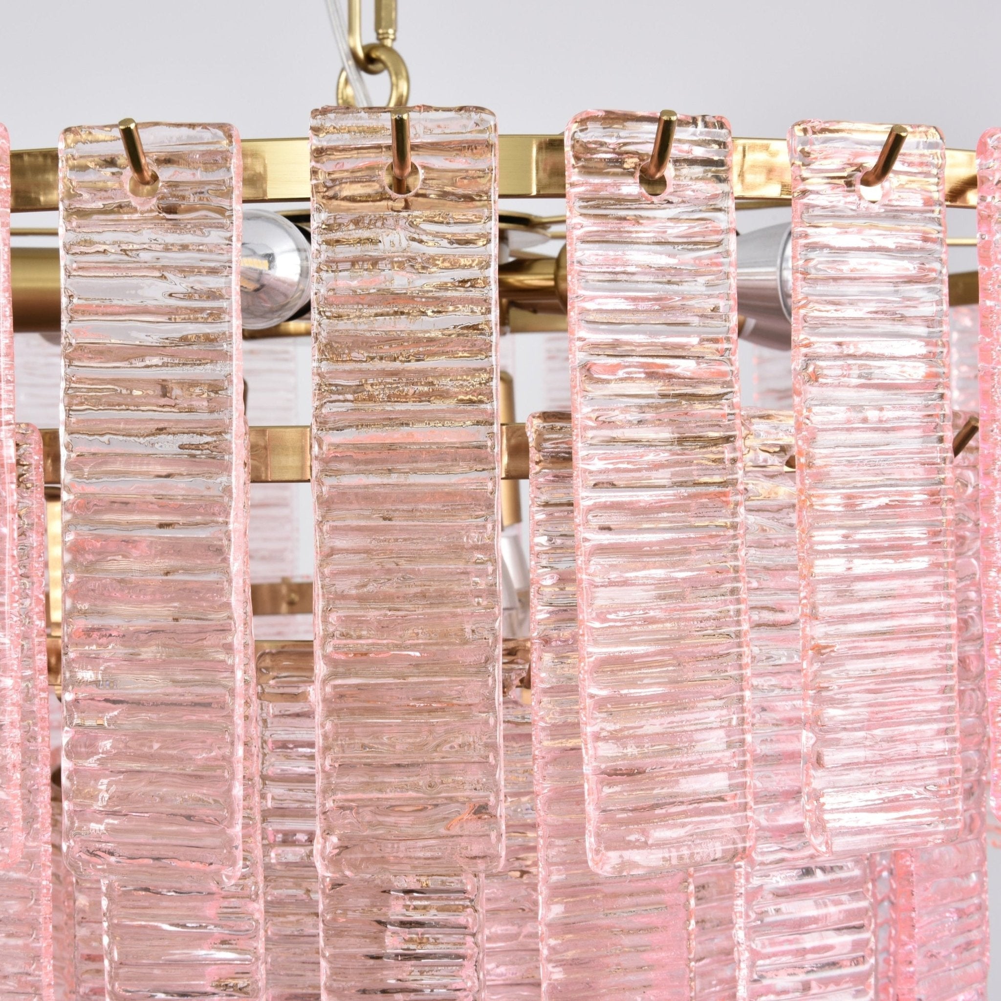 Aurora Chandelier Pink Murano Glass Layered Vintage Luxury