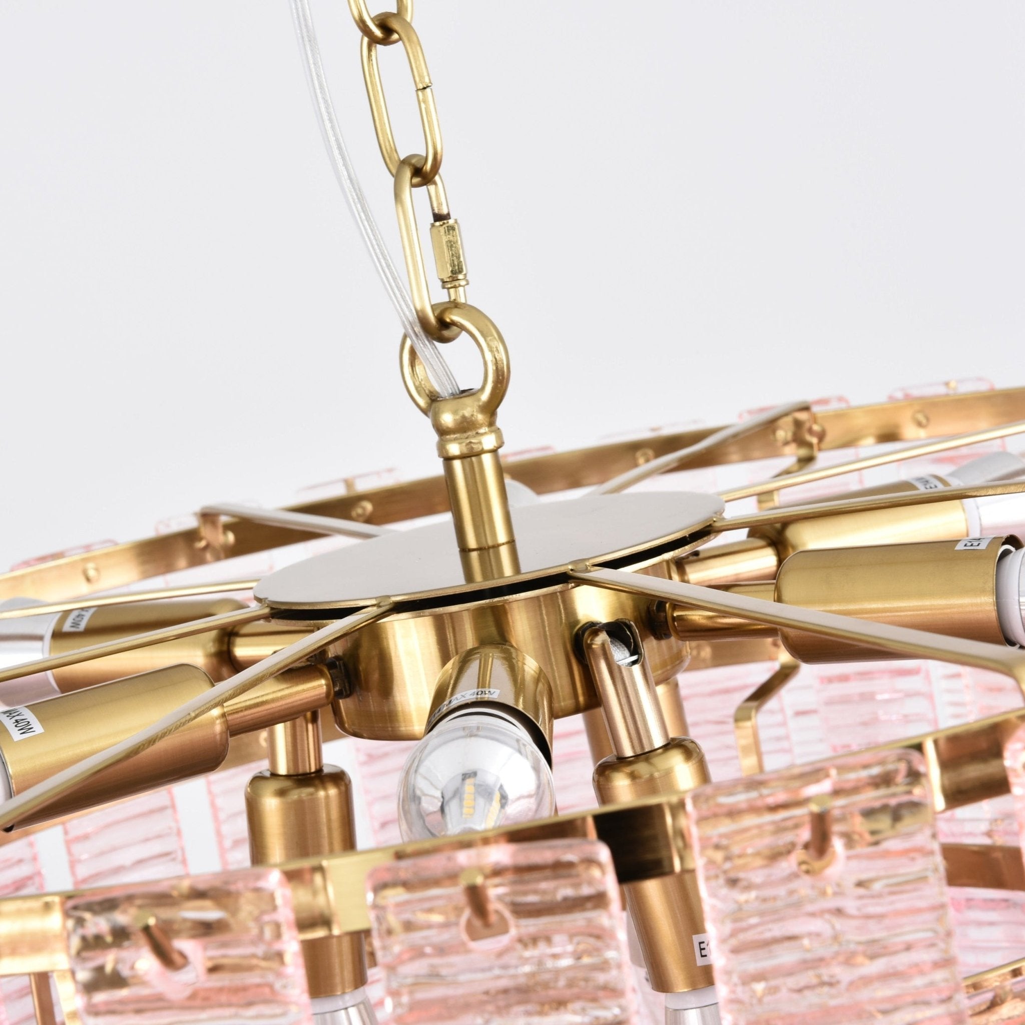 Aurora Chandelier Pink Murano Glass Layered Vintage Luxury