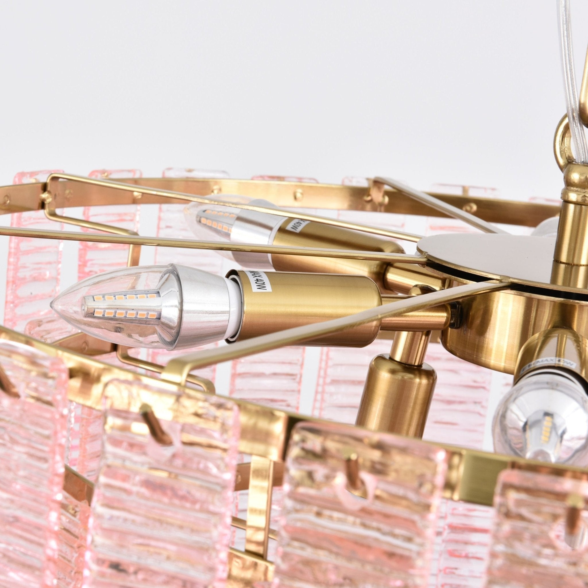 Aurora Chandelier Pink Murano Glass Layered Vintage Luxury