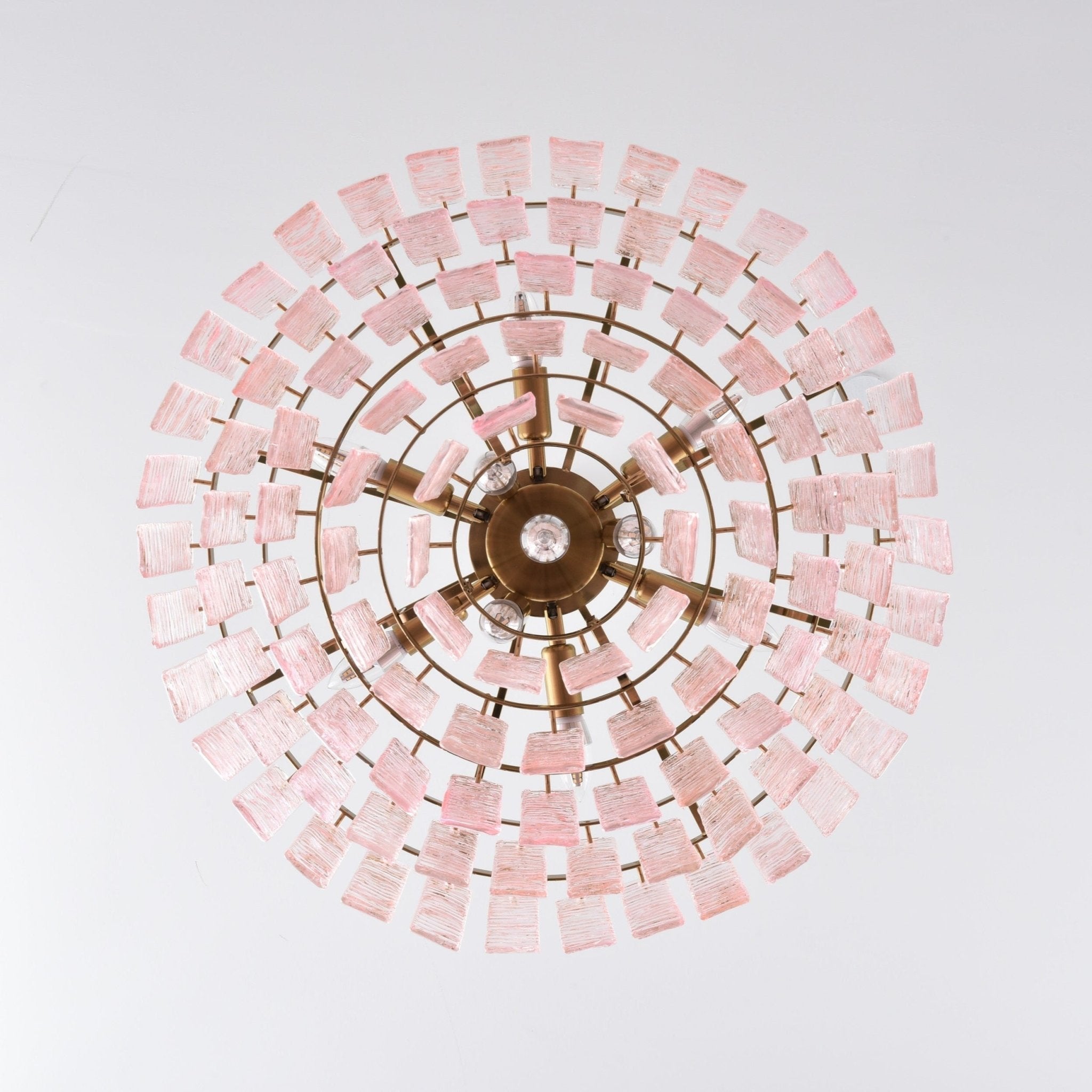 Aurora Chandelier Pink Murano Glass Layered Vintage Luxury
